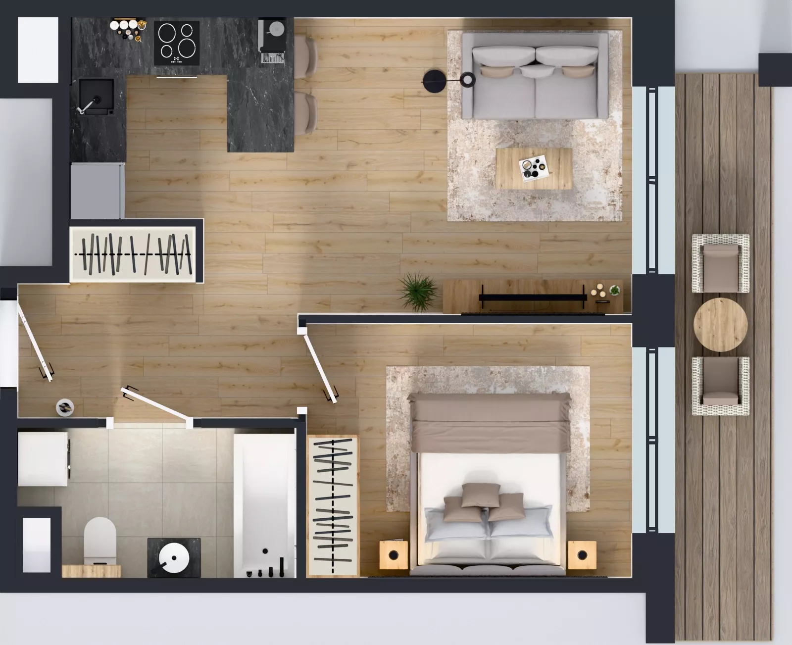 2 pokoje, mieszkanie 39,39 m², piętro 1, oferta nr B/117, Osiedle przy Wielickiej etap 1.2, Kraków, Bieżanów-Prokocim, ul. M. Orwid