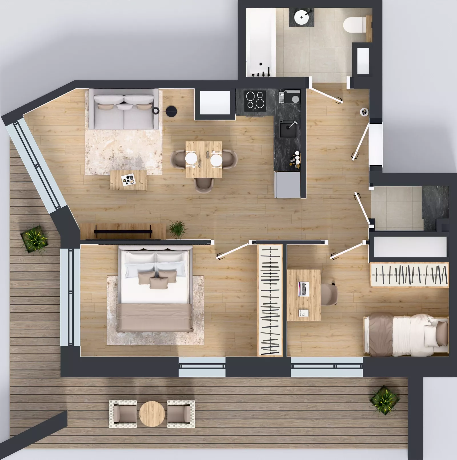 3 pokoje, mieszkanie 52,85 m², piętro 1, oferta nr B/119, Osiedle przy Wielickiej etap 1.2, Kraków, Bieżanów-Prokocim, ul. M. Orwid