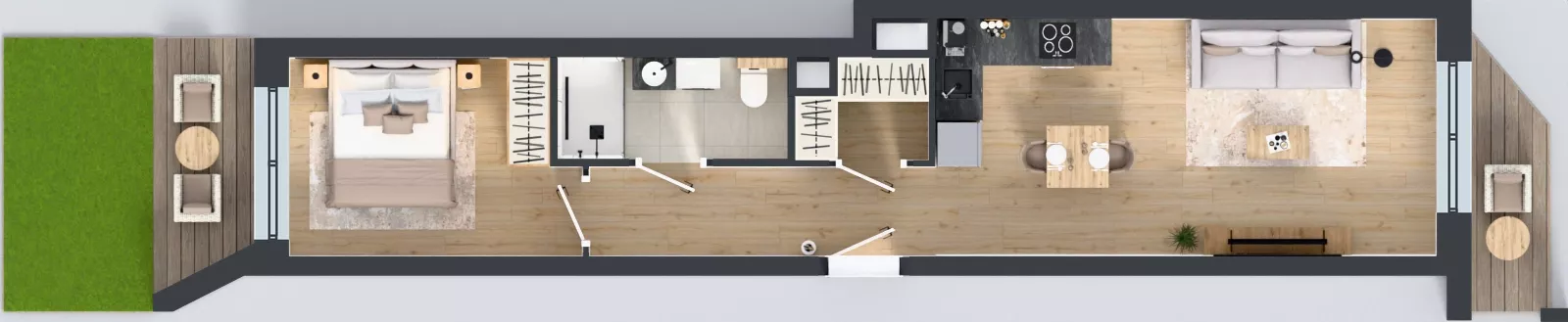 2 pokoje, mieszkanie 44,66 m², piętro 1, oferta nr B/123, Osiedle przy Wielickiej etap 1.2, Kraków, Bieżanów-Prokocim, ul. M. Orwid