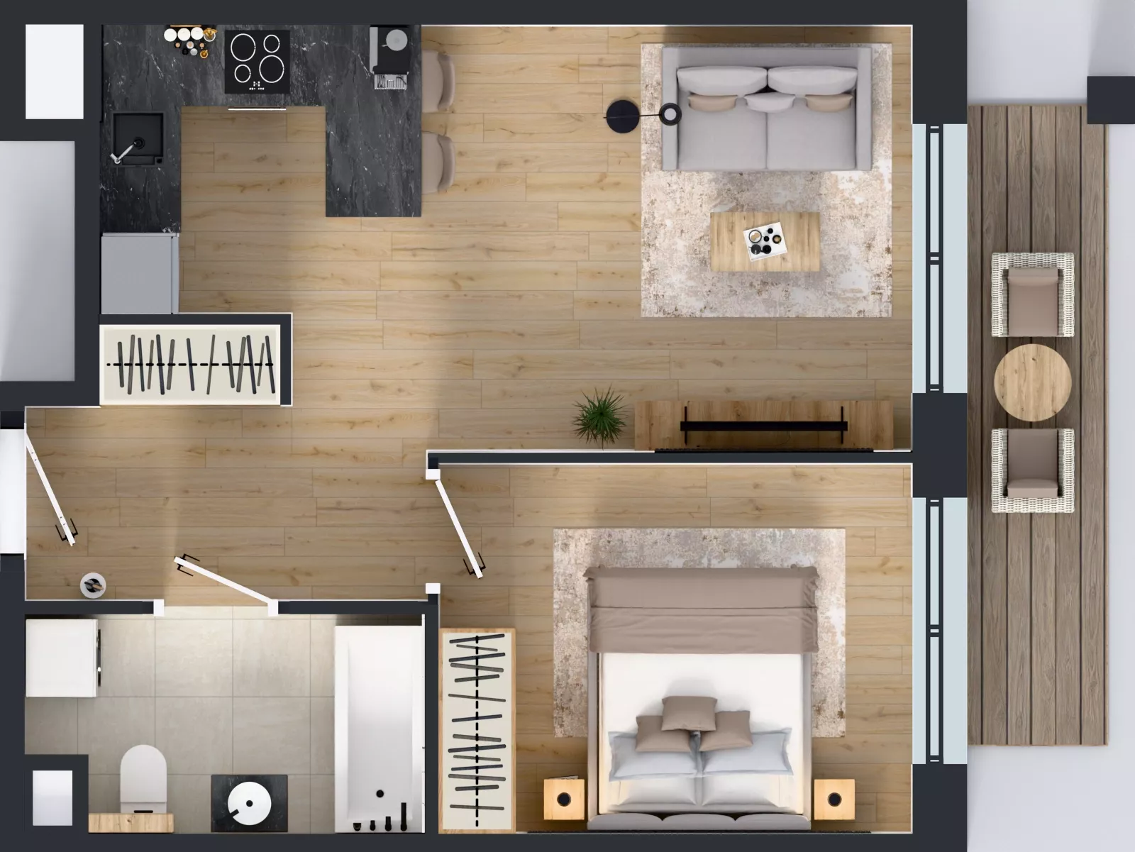 2 pokoje, mieszkanie 40,04 m², piętro 3, oferta nr B/133, Osiedle przy Wielickiej etap 1.2, Kraków, Bieżanów-Prokocim, ul. M. Orwid
