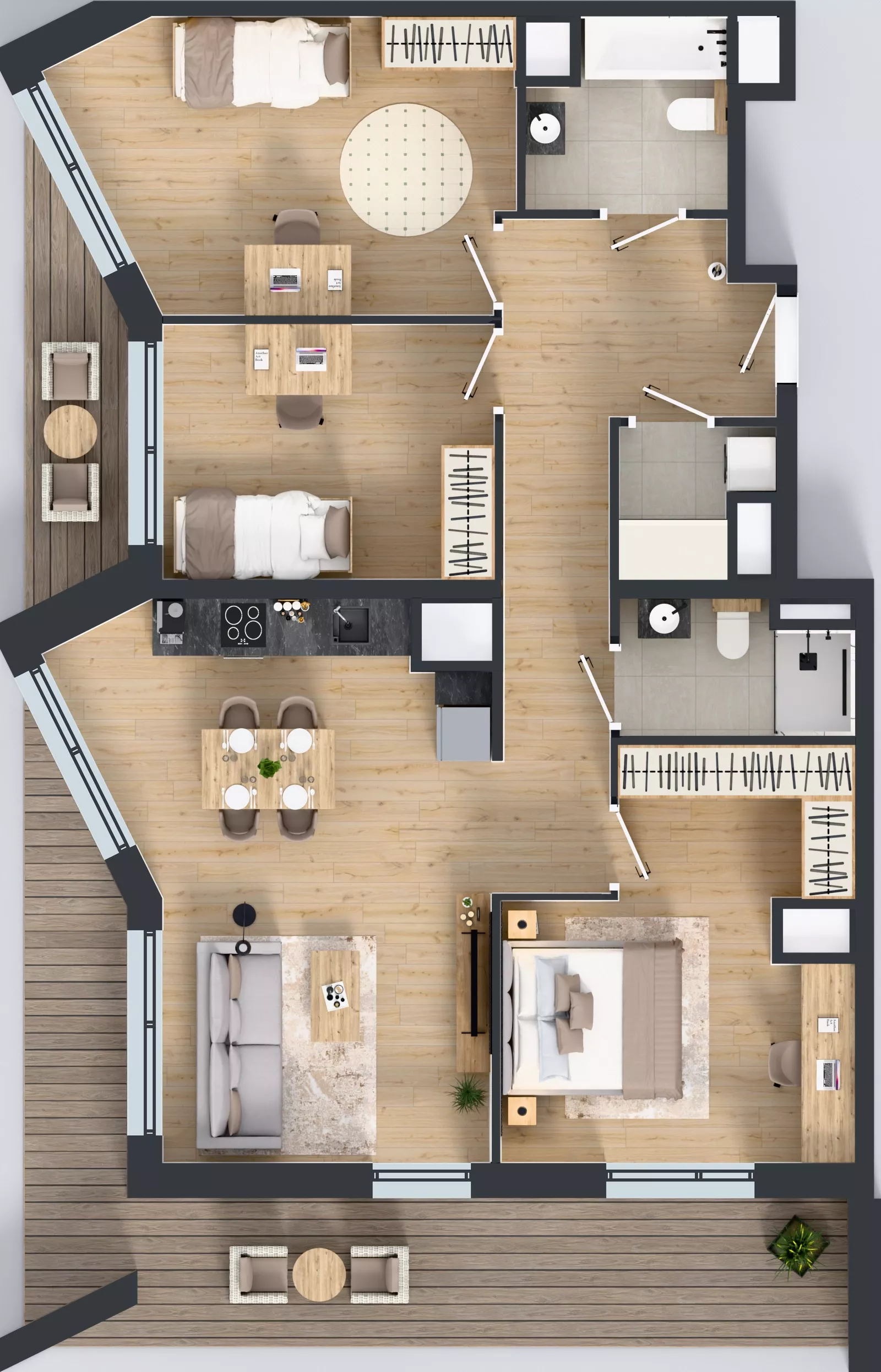 4 pokoje, mieszkanie 90,21 m², piętro 6, oferta nr B/156, Osiedle przy Wielickiej etap 1.2, Kraków, Bieżanów-Prokocim, ul. M. Orwid