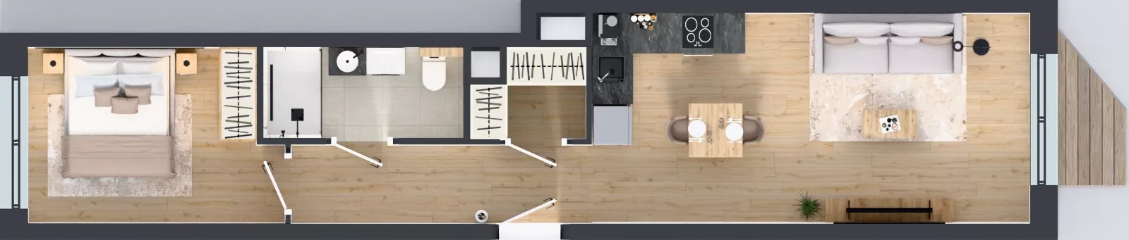 2 pokoje, mieszkanie 46,38 m², piętro 6, oferta nr B/159, Osiedle przy Wielickiej etap 1.2, Kraków, Bieżanów-Prokocim, ul. M. Orwid