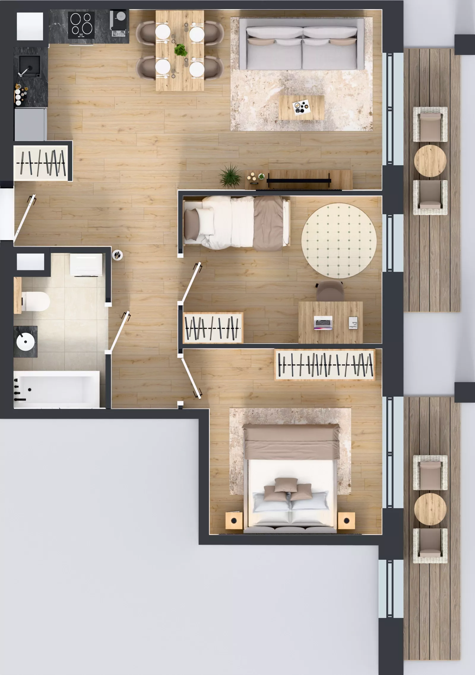3 pokoje, mieszkanie 56,14 m², piętro 6, oferta nr B/160, Osiedle przy Wielickiej etap 1.2, Kraków, Bieżanów-Prokocim, ul. M. Orwid