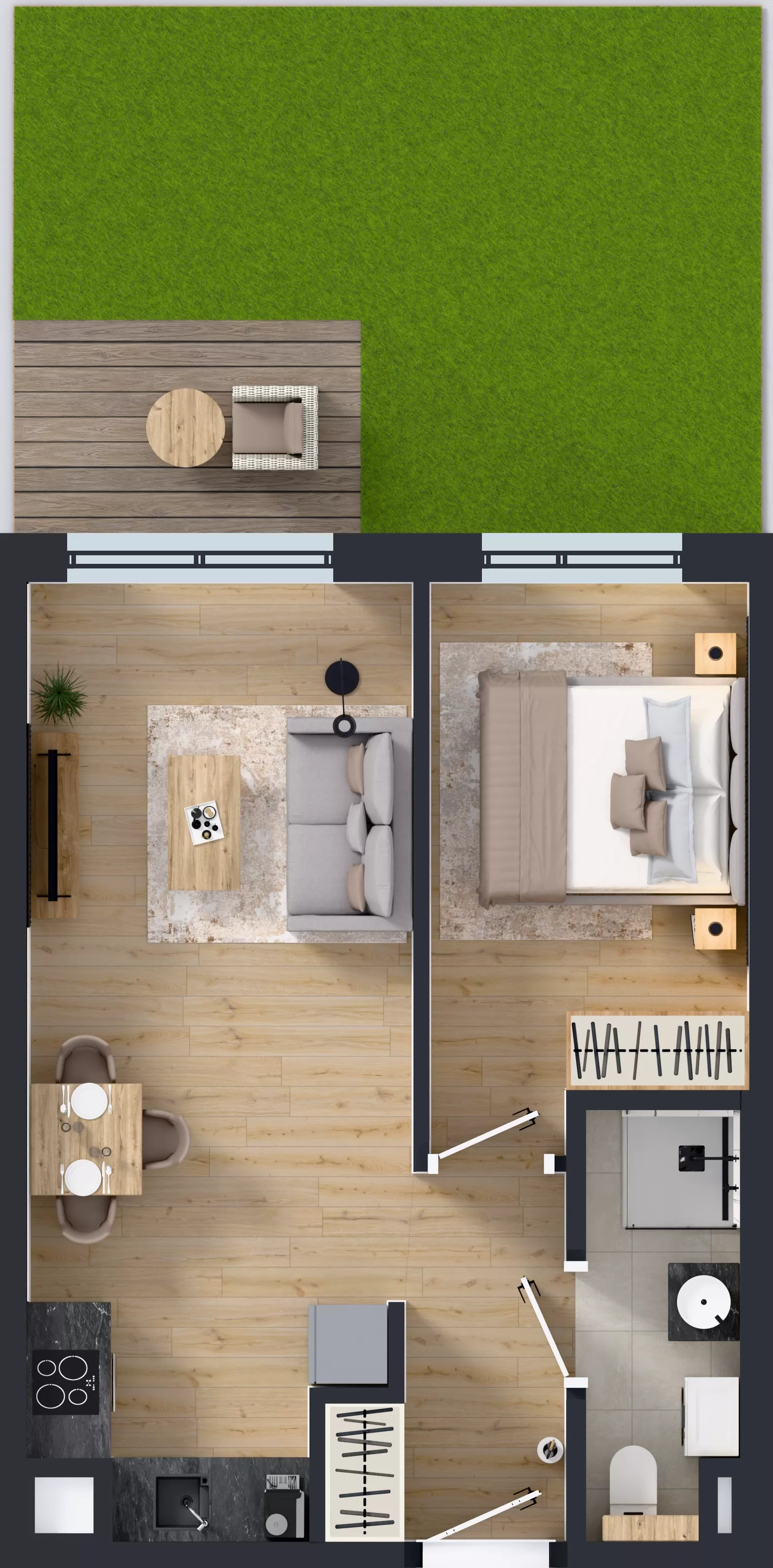 2 pokoje, mieszkanie 37,67 m², parter, oferta nr D/6, Osiedle Wilno 8.1.2, Warszawa, Targówek, Elsnerów, ul. Bukowiecka