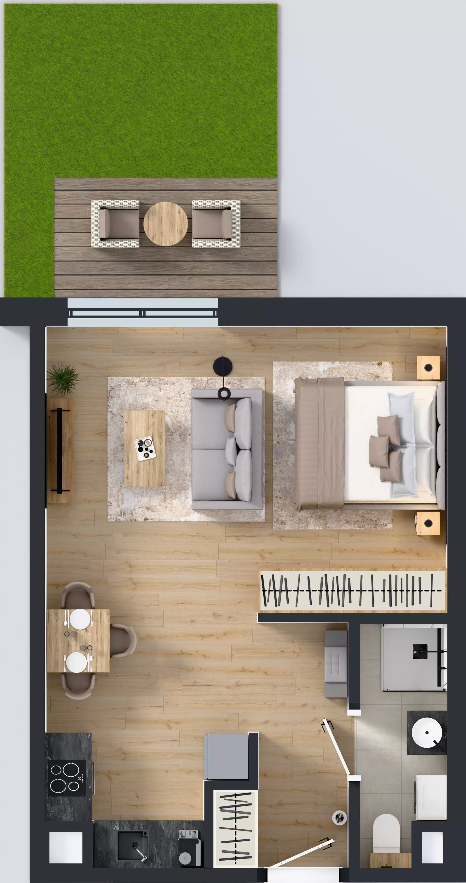 1 pokój, mieszkanie 37,80 m², parter, oferta nr D/8, Osiedle Wilno 8.1.2, Warszawa, Targówek, Elsnerów, ul. Bukowiecka