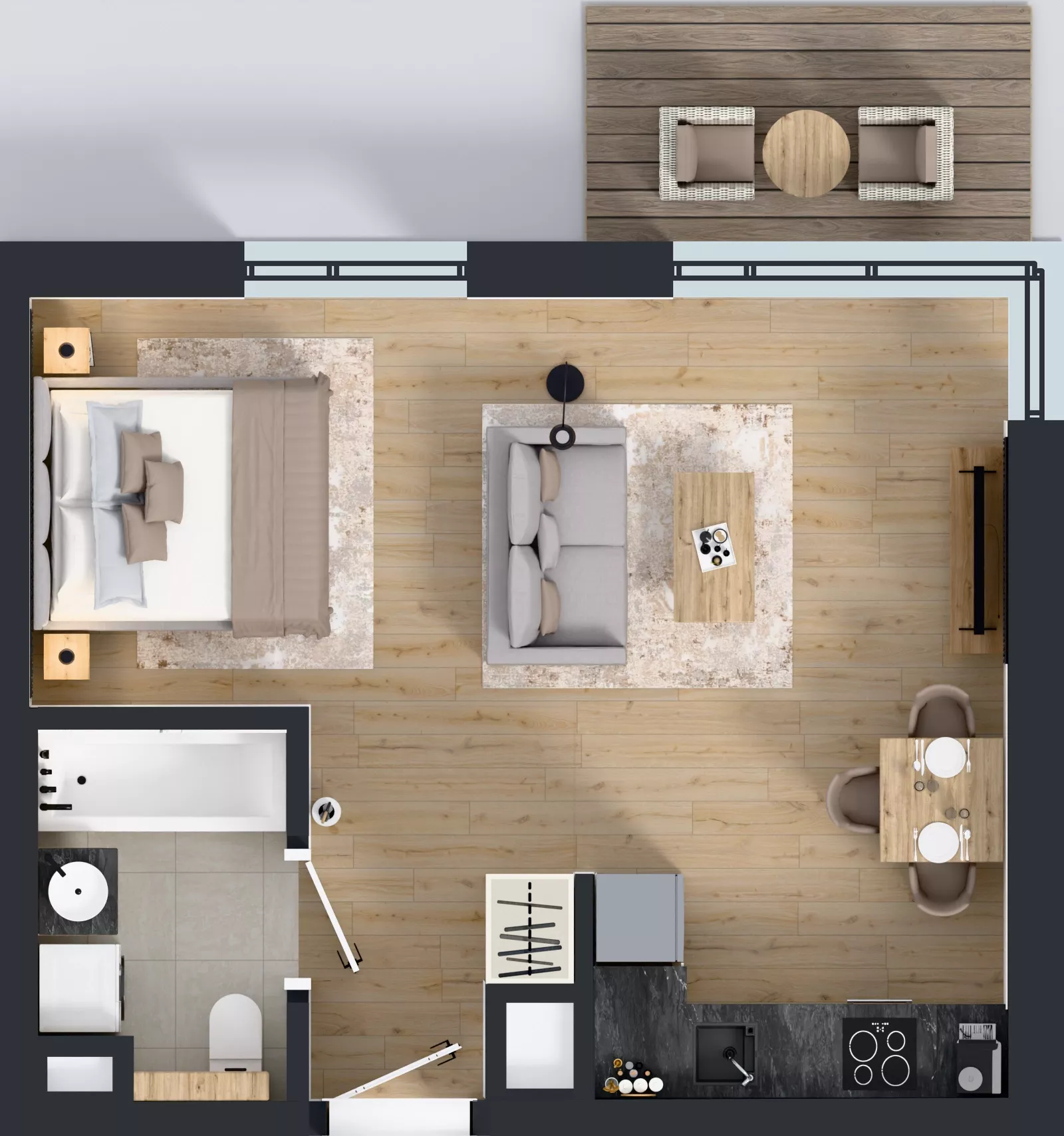 1 pokój, mieszkanie 34,90 m², piętro 1, oferta nr D/11, Osiedle Wilno 8.1.2, Warszawa, Targówek, Elsnerów, ul. Bukowiecka