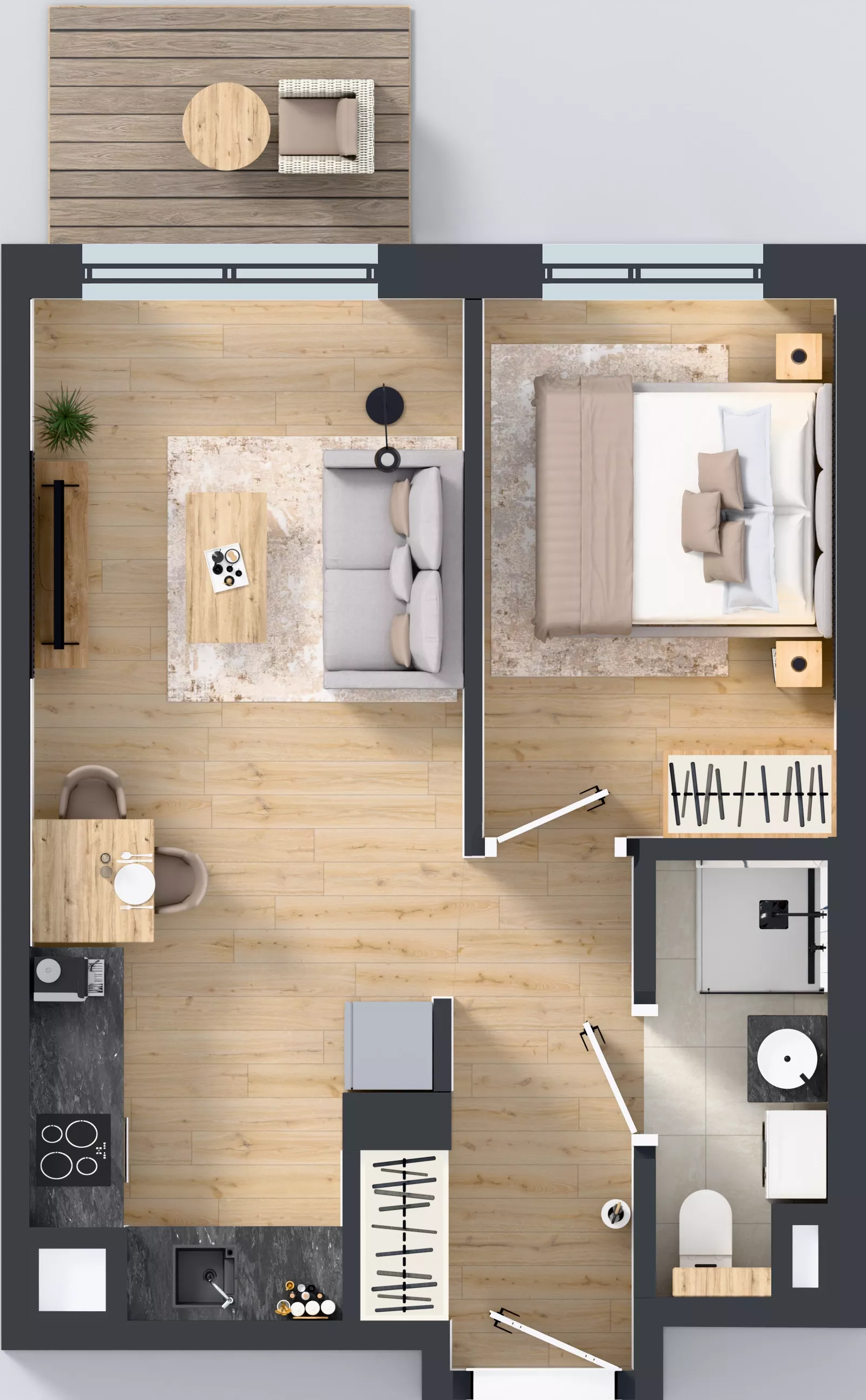 2 pokoje, mieszkanie 35,89 m², piętro 1, oferta nr D/13, Osiedle Wilno 8.1.2, Warszawa, Targówek, Elsnerów, ul. Bukowiecka