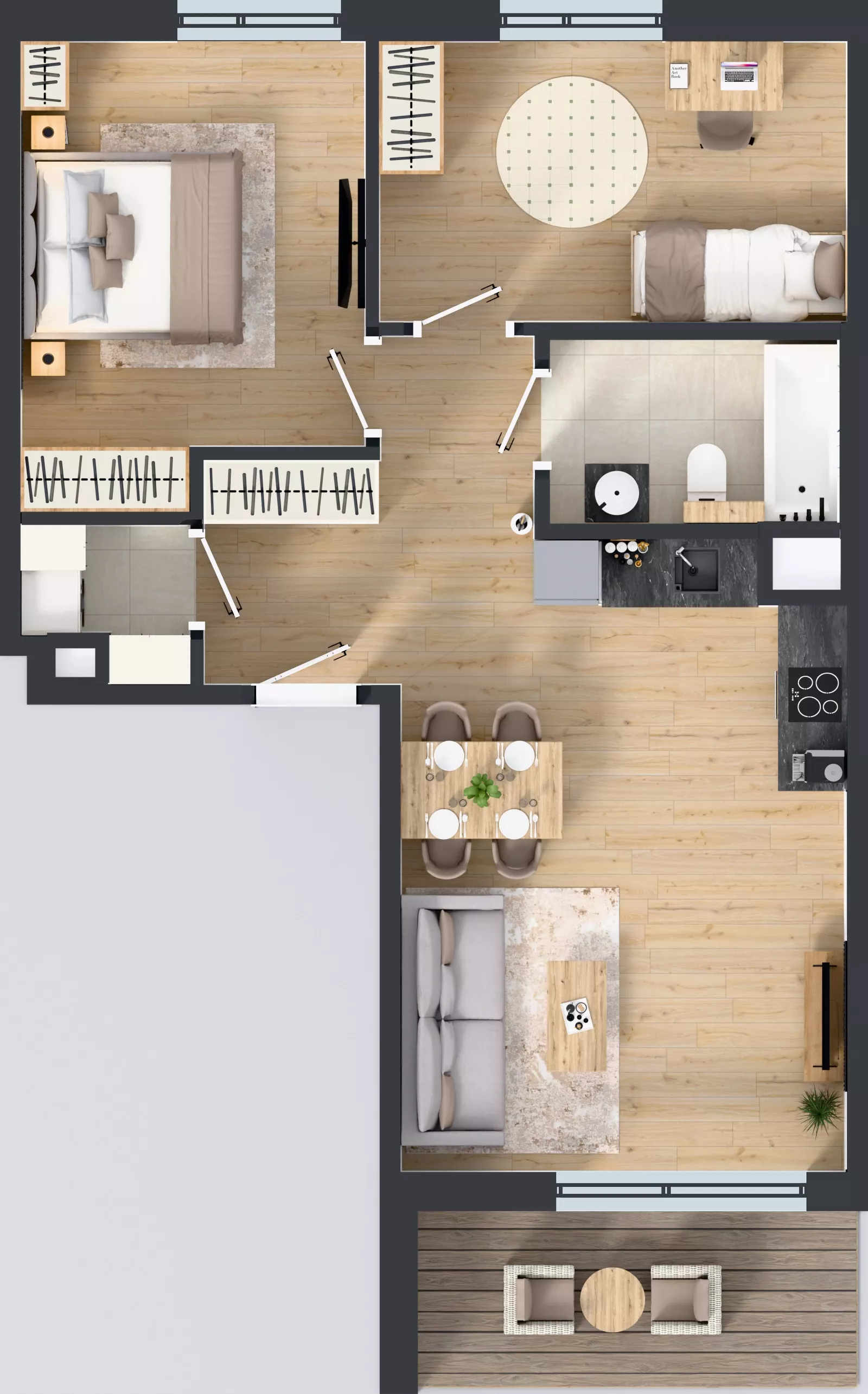 3 pokoje, mieszkanie 60,66 m², piętro 1, oferta nr D/18, Osiedle Wilno 8.1.2, Warszawa, Targówek, Elsnerów, ul. Bukowiecka