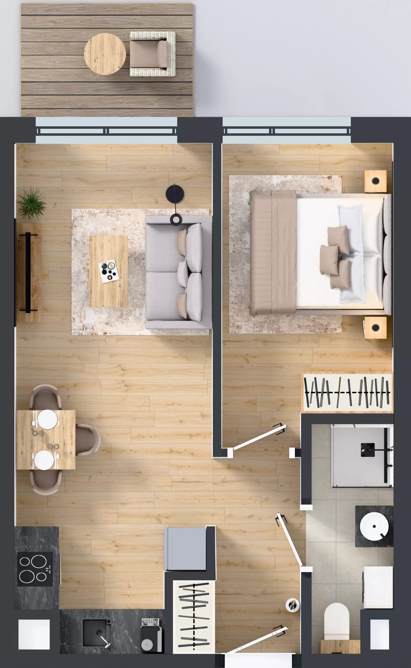 2 pokoje, mieszkanie 37,34 m², piętro 2, oferta nr D/25, Osiedle Wilno 8.1.2, Warszawa, Targówek, Elsnerów, ul. Bukowiecka