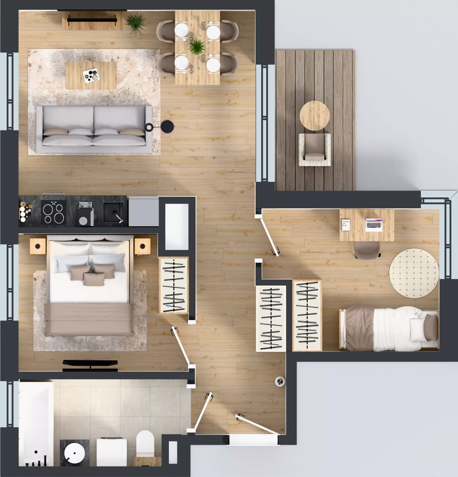 3 pokoje, mieszkanie 51,06 m², piętro 3, oferta nr D/46, Osiedle Wilno 8.1.2, Warszawa, Targówek, Elsnerów, ul. Bukowiecka