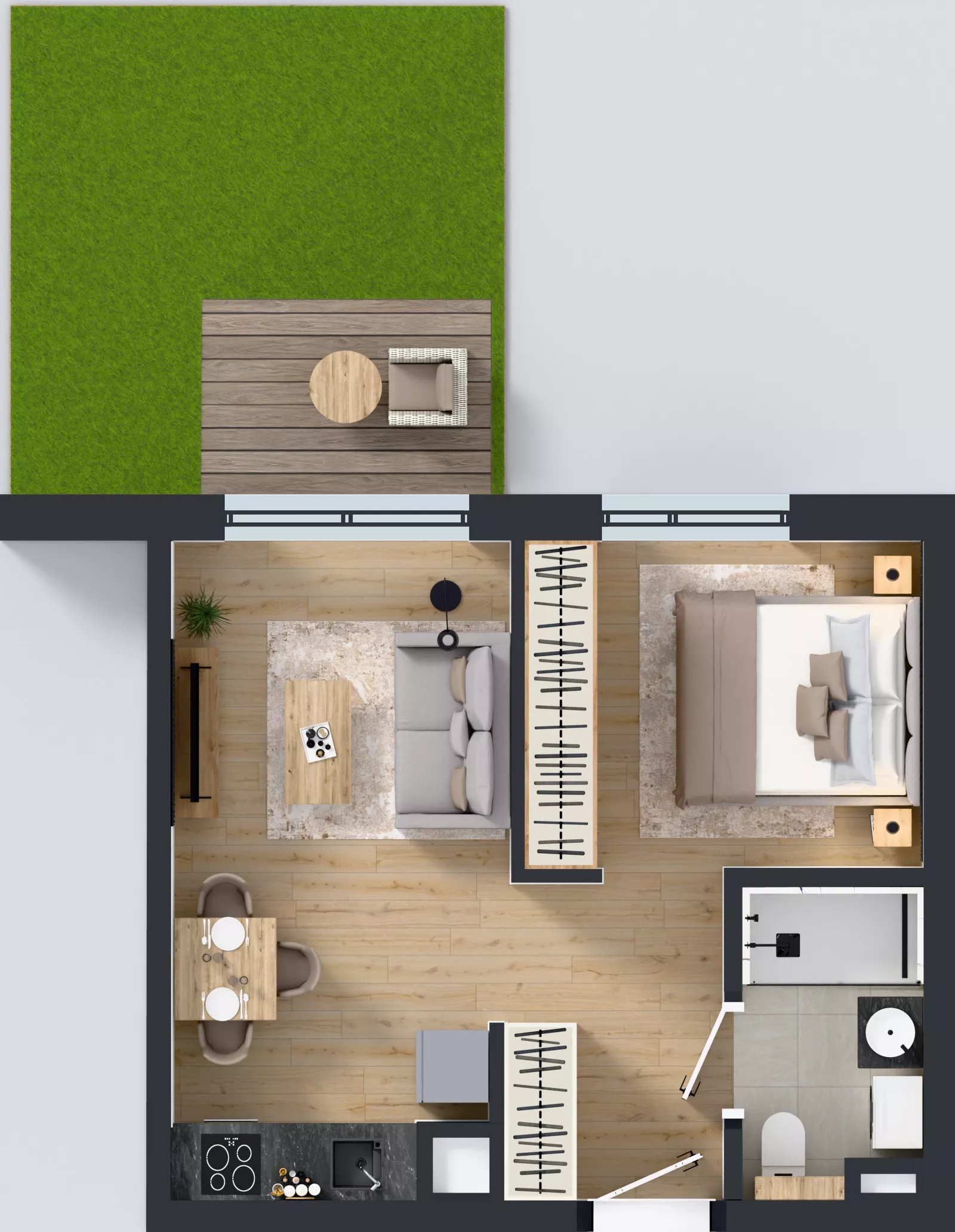 1 pokój, mieszkanie 32,24 m², parter, oferta nr D/55, Osiedle Wilno 8.1.2, Warszawa, Targówek, Elsnerów, ul. Bukowiecka