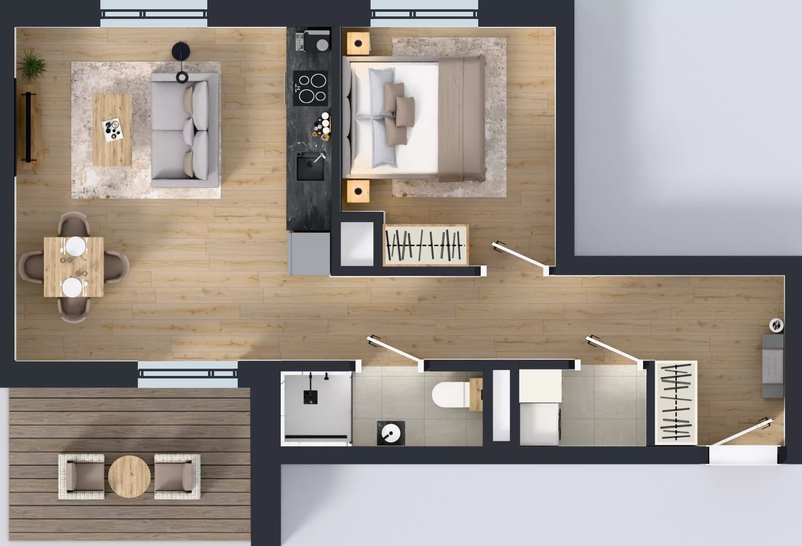 2 pokoje, mieszkanie 46,32 m², parter, oferta nr D/56, Osiedle Wilno 8.1.2, Warszawa, Targówek, Elsnerów, ul. Bukowiecka