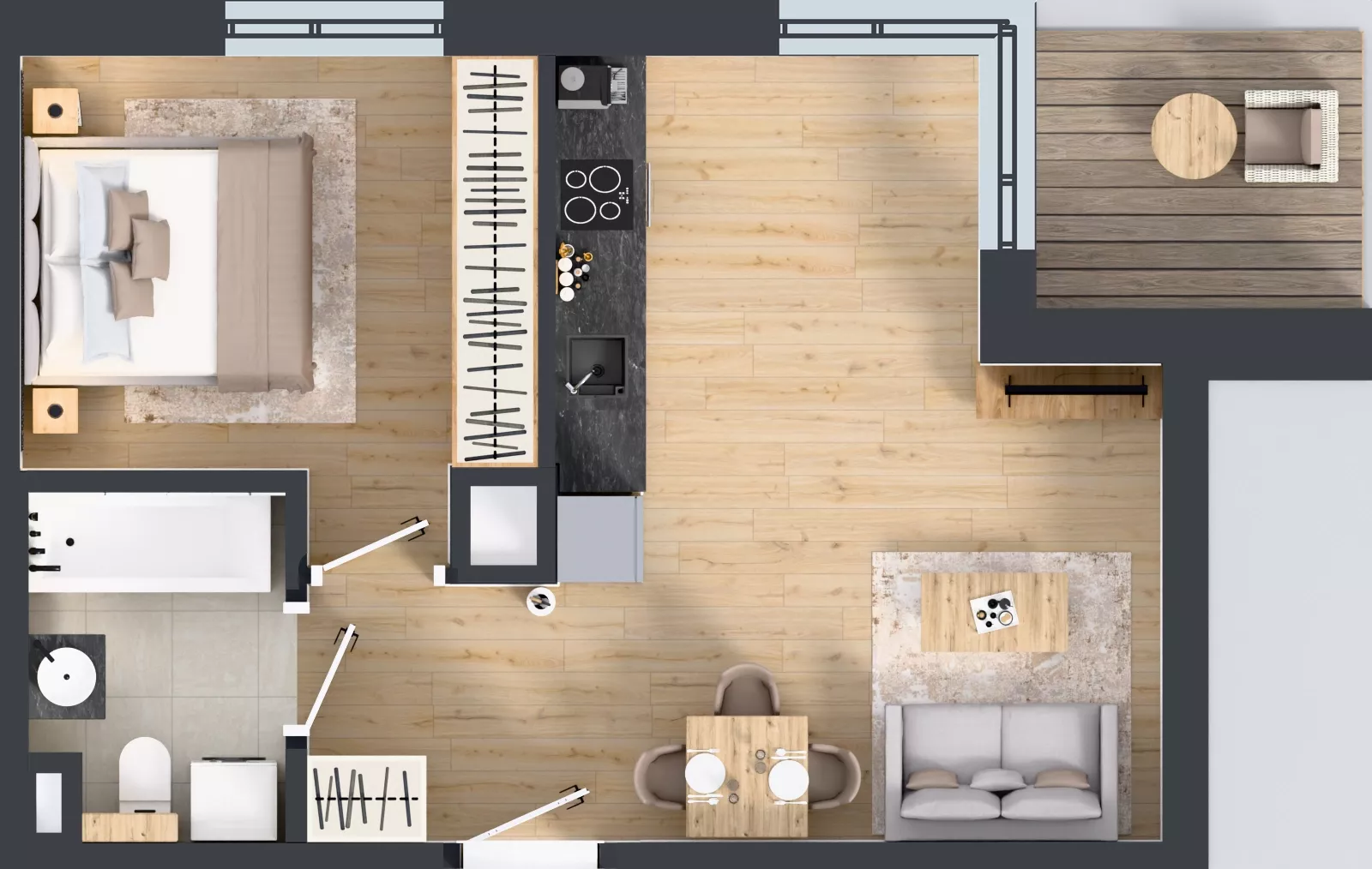 2 pokoje, mieszkanie 38,92 m², piętro 2, oferta nr D/66, Osiedle Wilno 8.1.2, Warszawa, Targówek, Elsnerów, ul. Bukowiecka