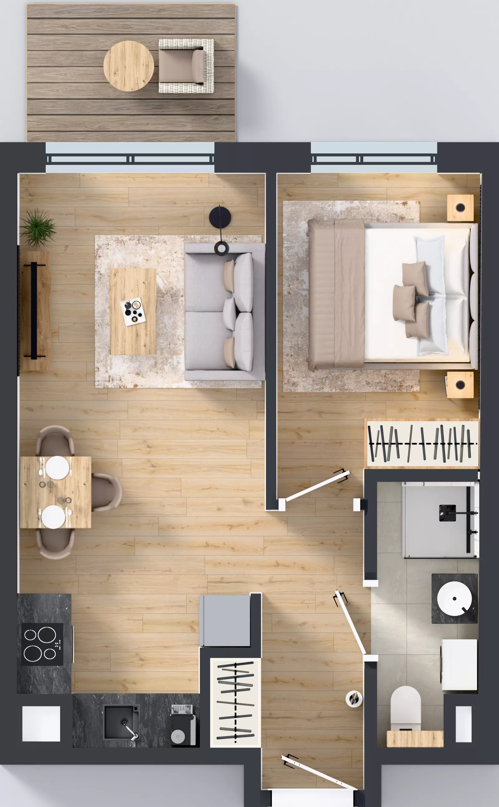 2 pokoje, mieszkanie 35,59 m², piętro 2, oferta nr D/24, Osiedle Wilno 8.1.2, Warszawa, Targówek, Elsnerów, ul. Bukowiecka