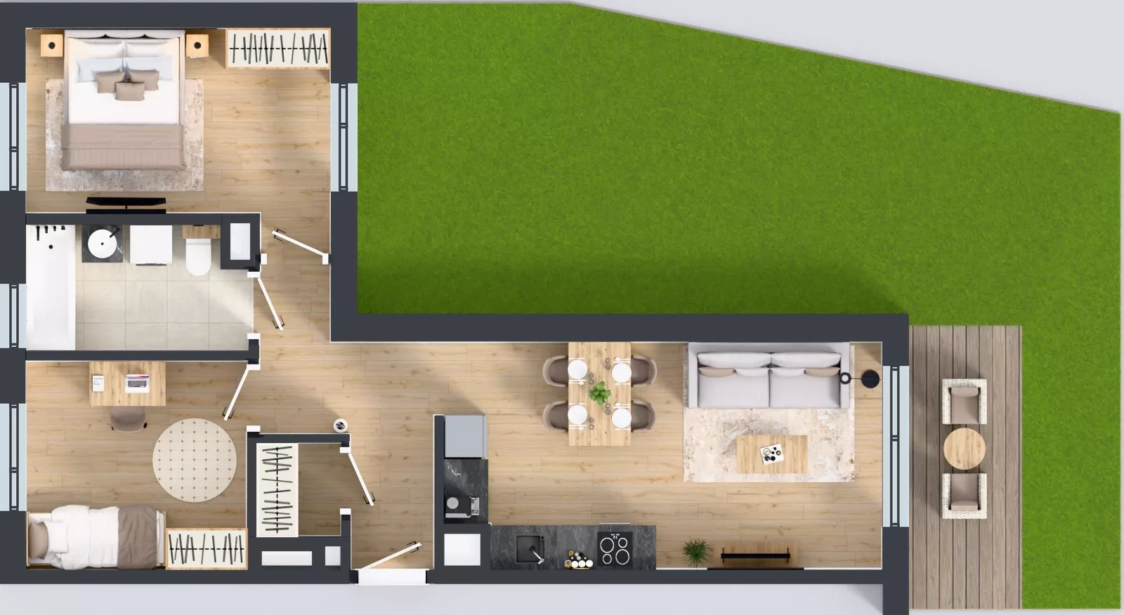 3 pokoje, mieszkanie 56,00 m², parter, oferta nr B/19, Osiedle Wilno 8.1.2, Warszawa, Targówek, Elsnerów, ul. Bukowiecka