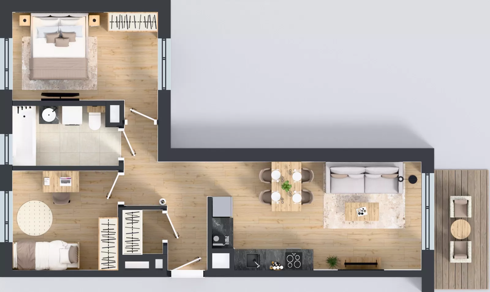 3 pokoje, mieszkanie 56,00 m², piętro 2, oferta nr B/25, Osiedle Wilno 8.1.2, Warszawa, Targówek, Elsnerów, ul. Bukowiecka