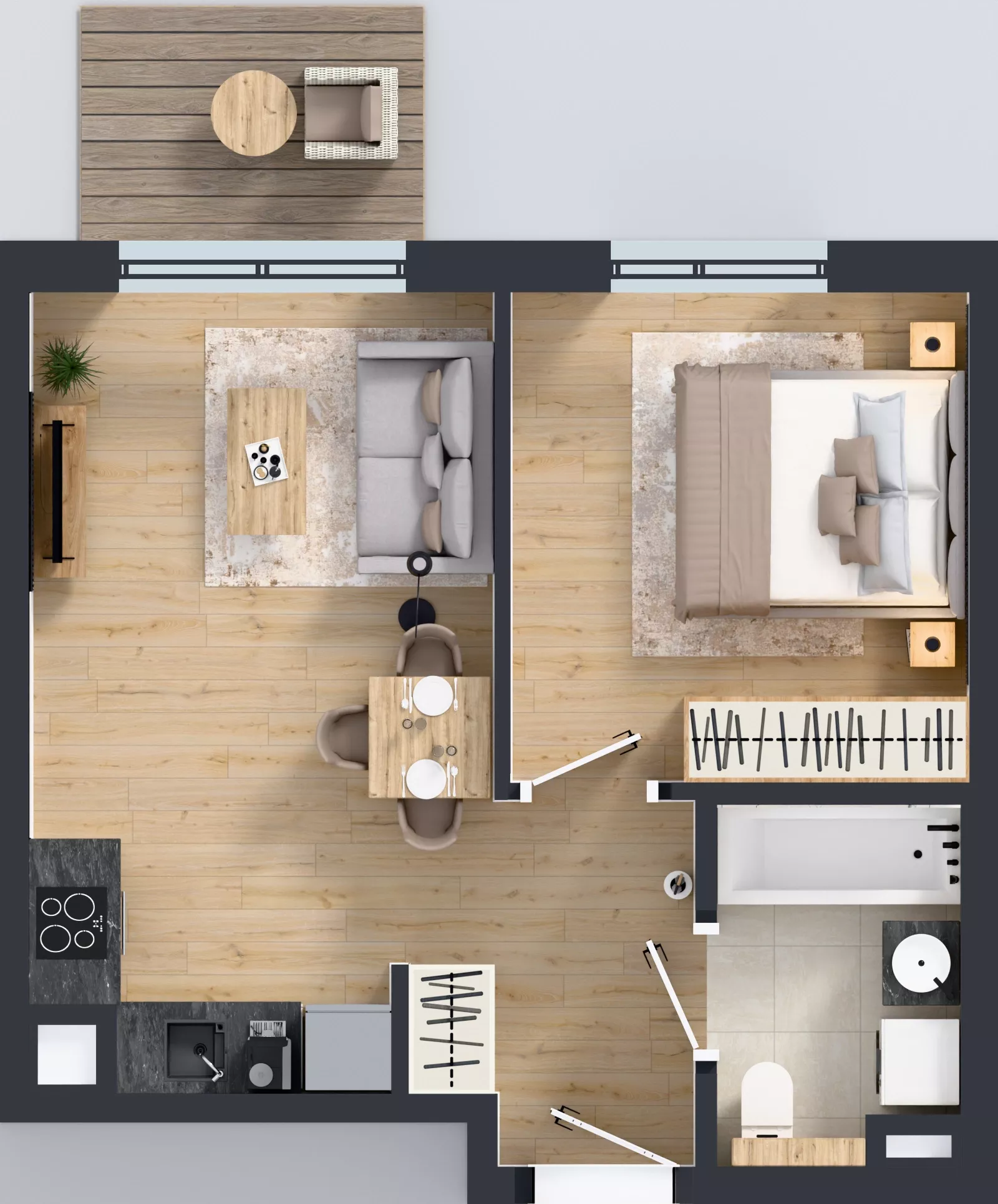 2 pokoje, mieszkanie 36,29 m², piętro 3, oferta nr B/29, Osiedle Wilno 8.1.2, Warszawa, Targówek, Elsnerów, ul. Bukowiecka