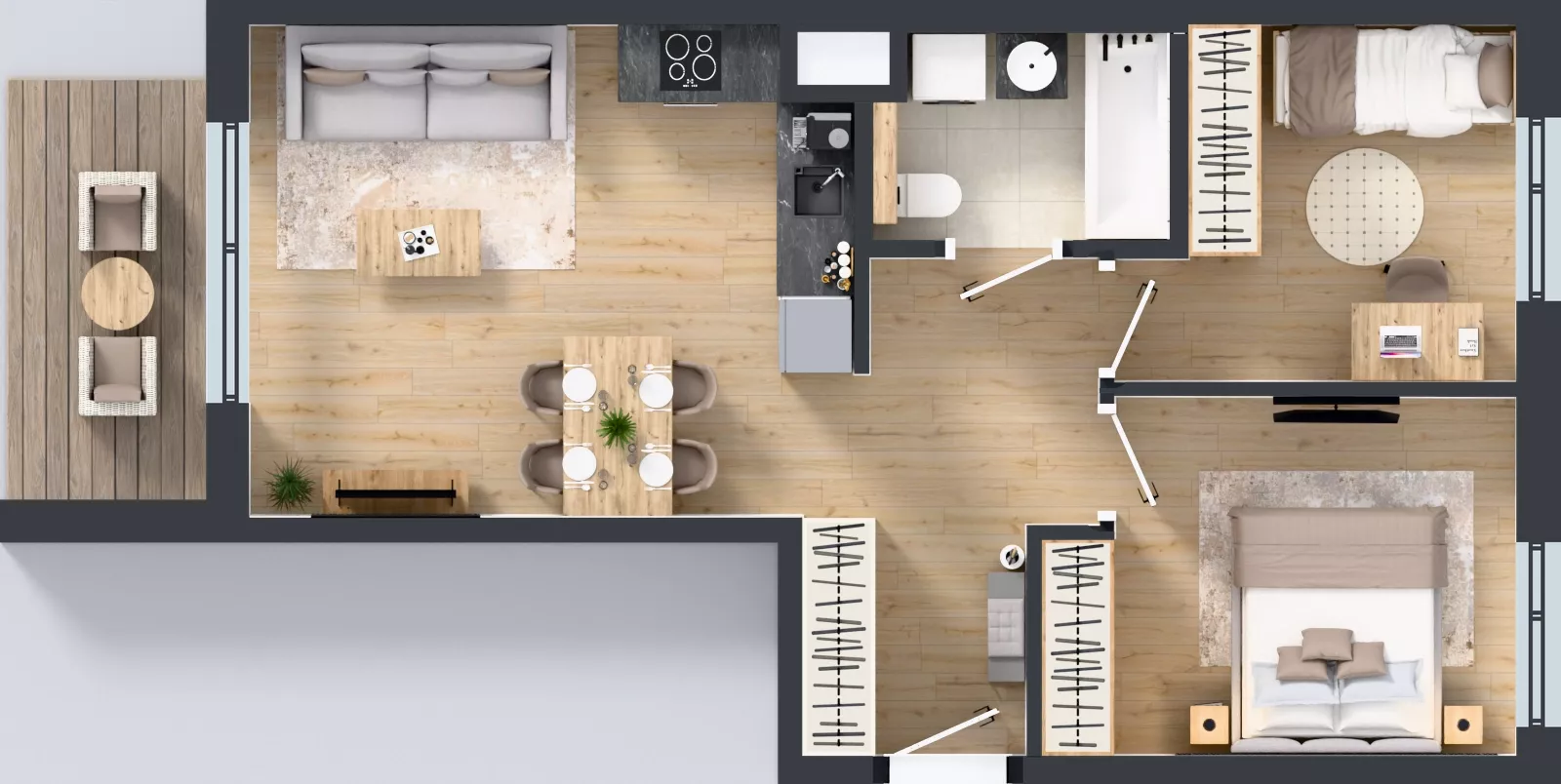 3 pokoje, mieszkanie 51,45 m², piętro 3, oferta nr B/30, Osiedle Wilno 8.1.2, Warszawa, Targówek, Elsnerów, ul. Bukowiecka