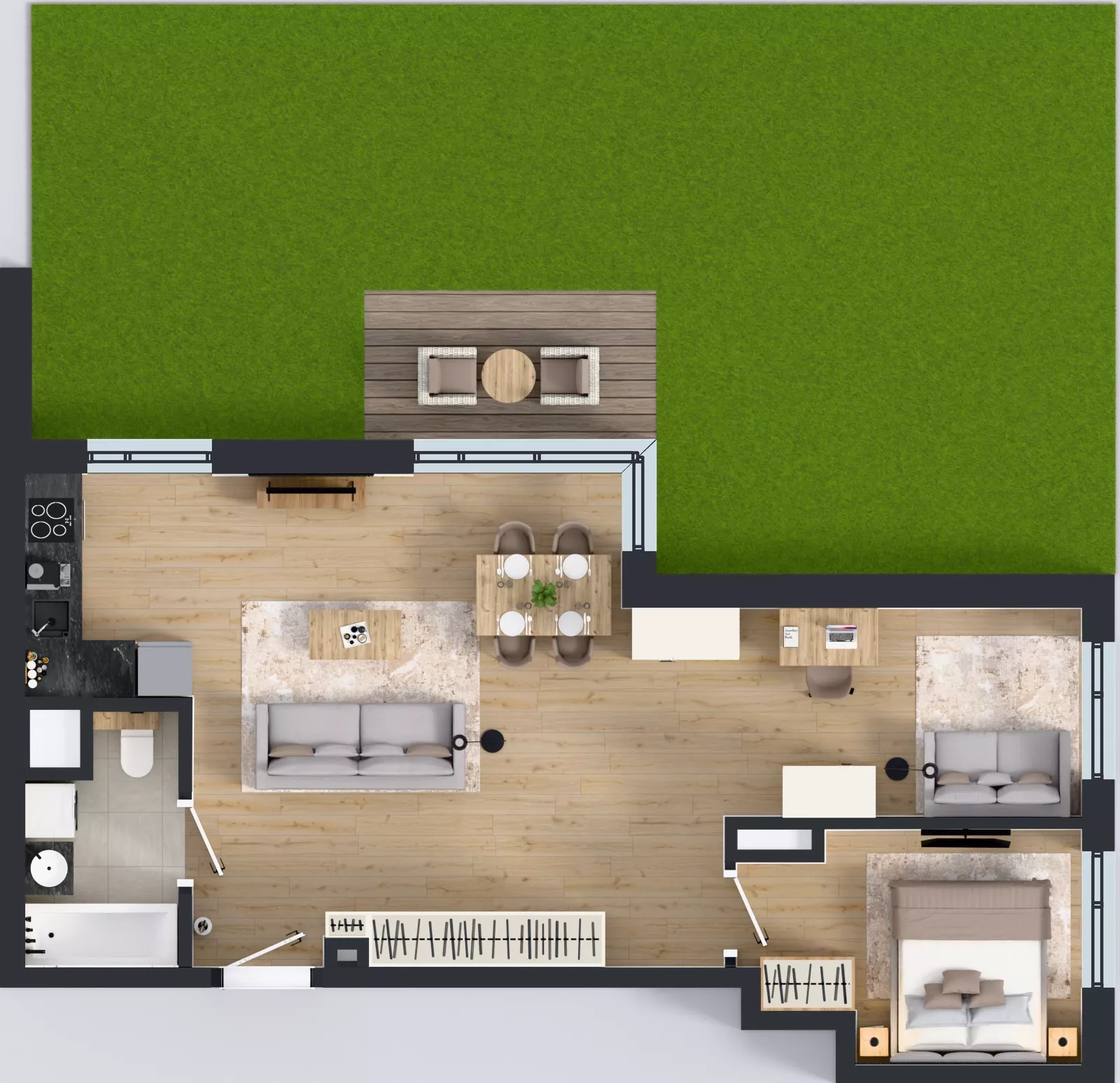 2 pokoje, mieszkanie 57,56 m², parter, oferta nr C/3, Osiedle Wilno 8.1.2, Warszawa, Targówek, Elsnerów, ul. Bukowiecka