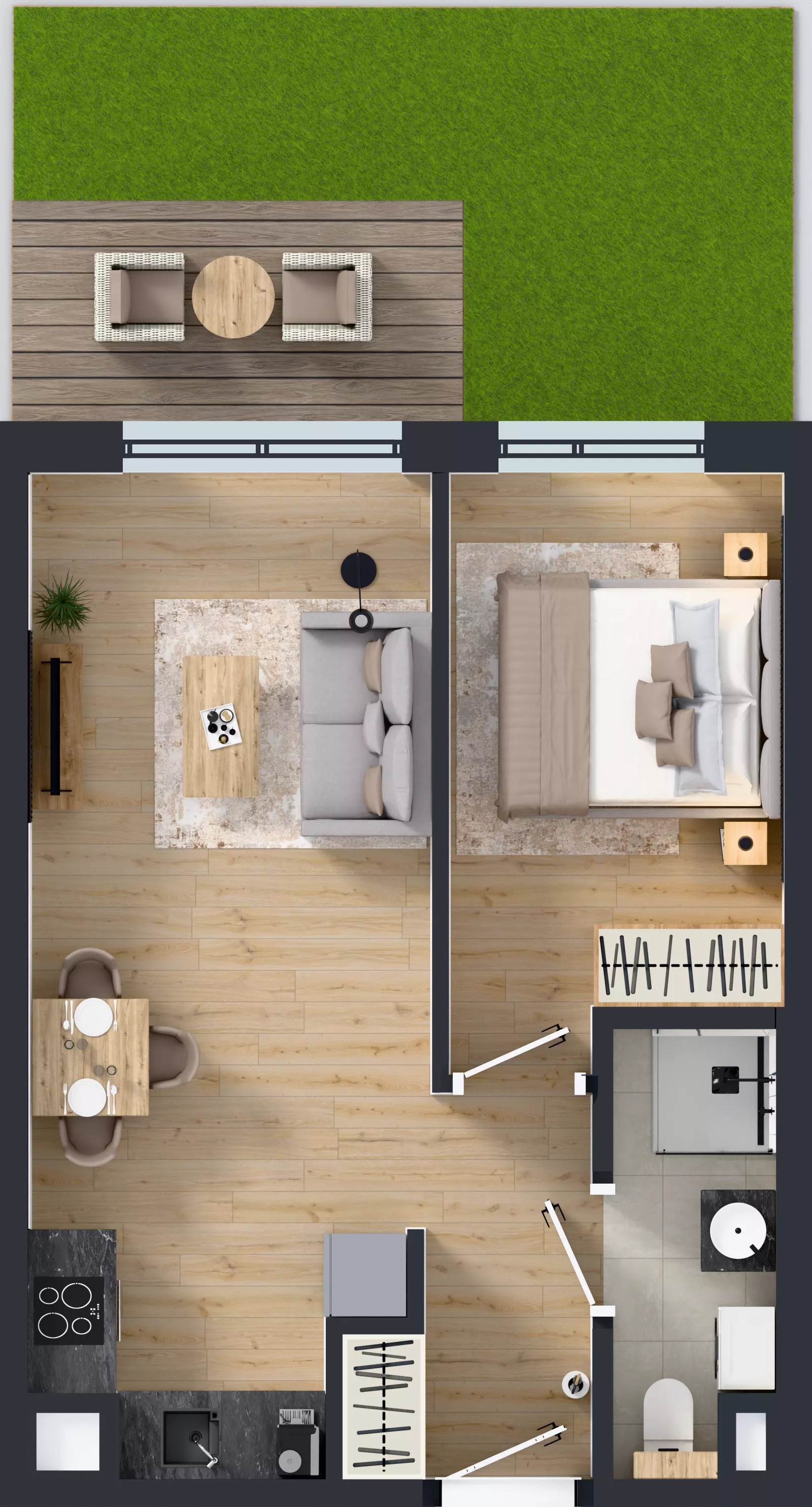 2 pokoje, mieszkanie 37,61 m², parter, oferta nr C/5, Osiedle Wilno 8.1.2, Warszawa, Targówek, Elsnerów, ul. Bukowiecka