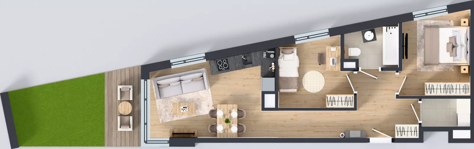 3 pokoje, mieszkanie 56,31 m², parter, oferta nr C/7, Osiedle Wilno 8.1.2, Warszawa, Targówek, Elsnerów, ul. Bukowiecka