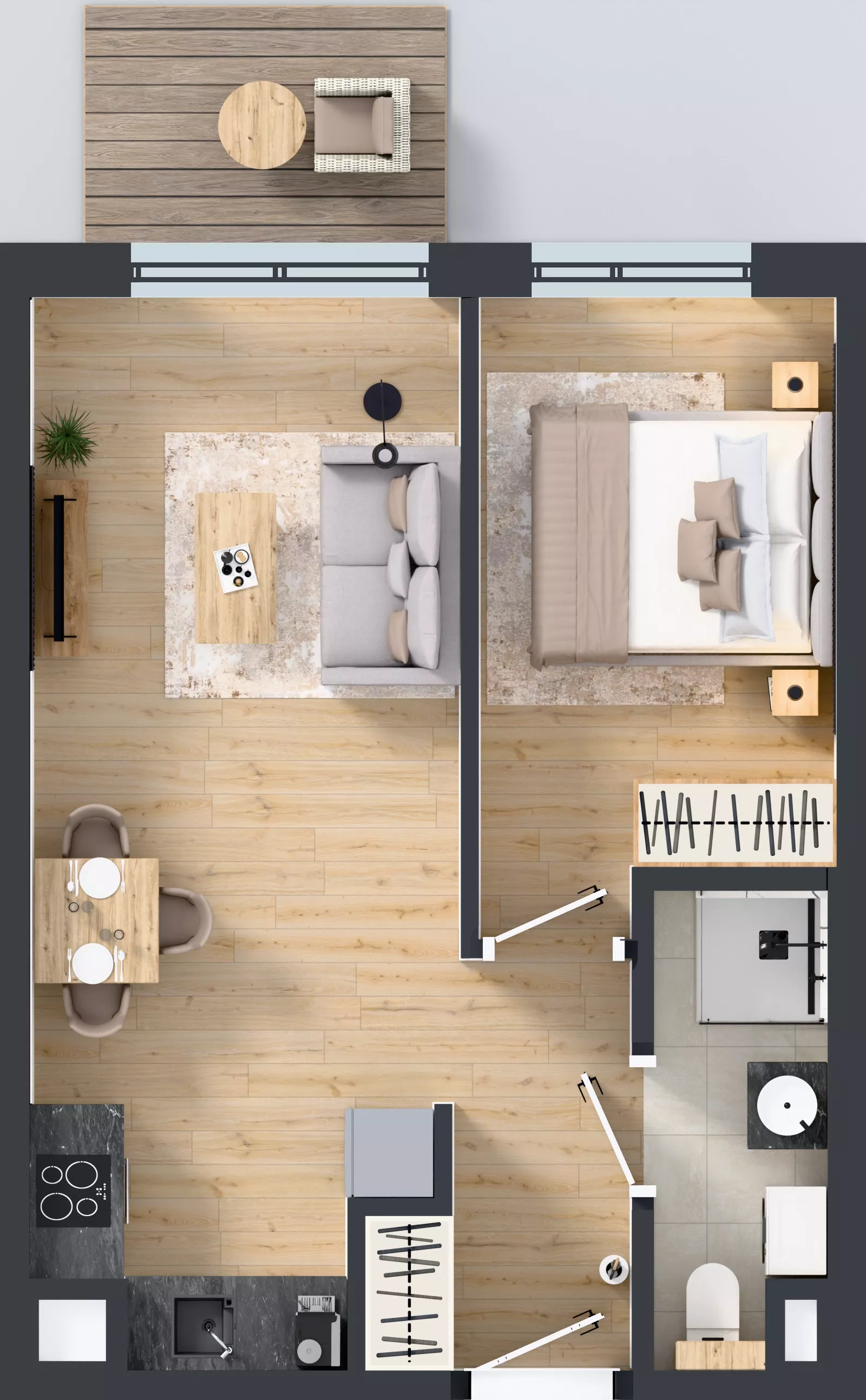 2 pokoje, mieszkanie 37,59 m², piętro 1, oferta nr C/11, Osiedle Wilno 8.1.2, Warszawa, Targówek, Elsnerów, ul. Bukowiecka