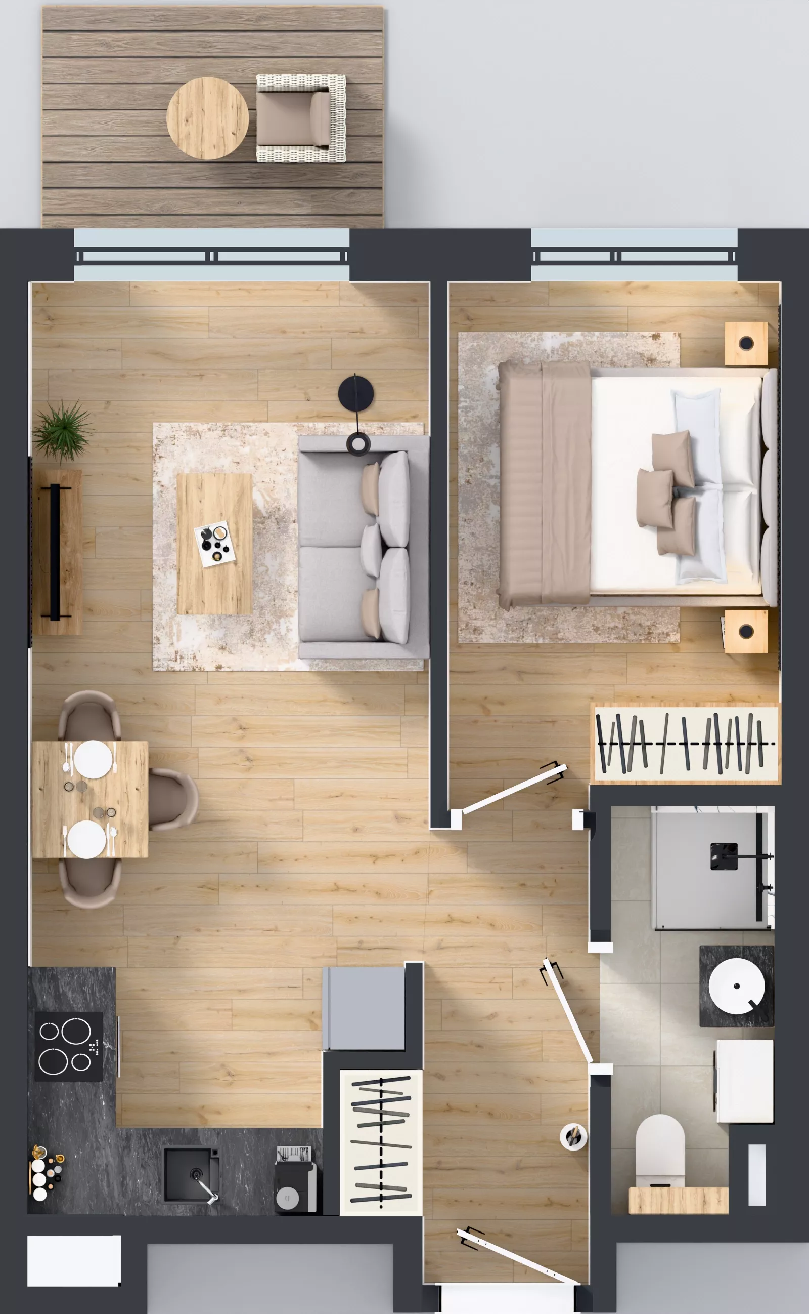 2 pokoje, mieszkanie 36,05 m², piętro 2, oferta nr C/19, Osiedle Wilno 8.1.2, Warszawa, Targówek, Elsnerów, ul. Bukowiecka