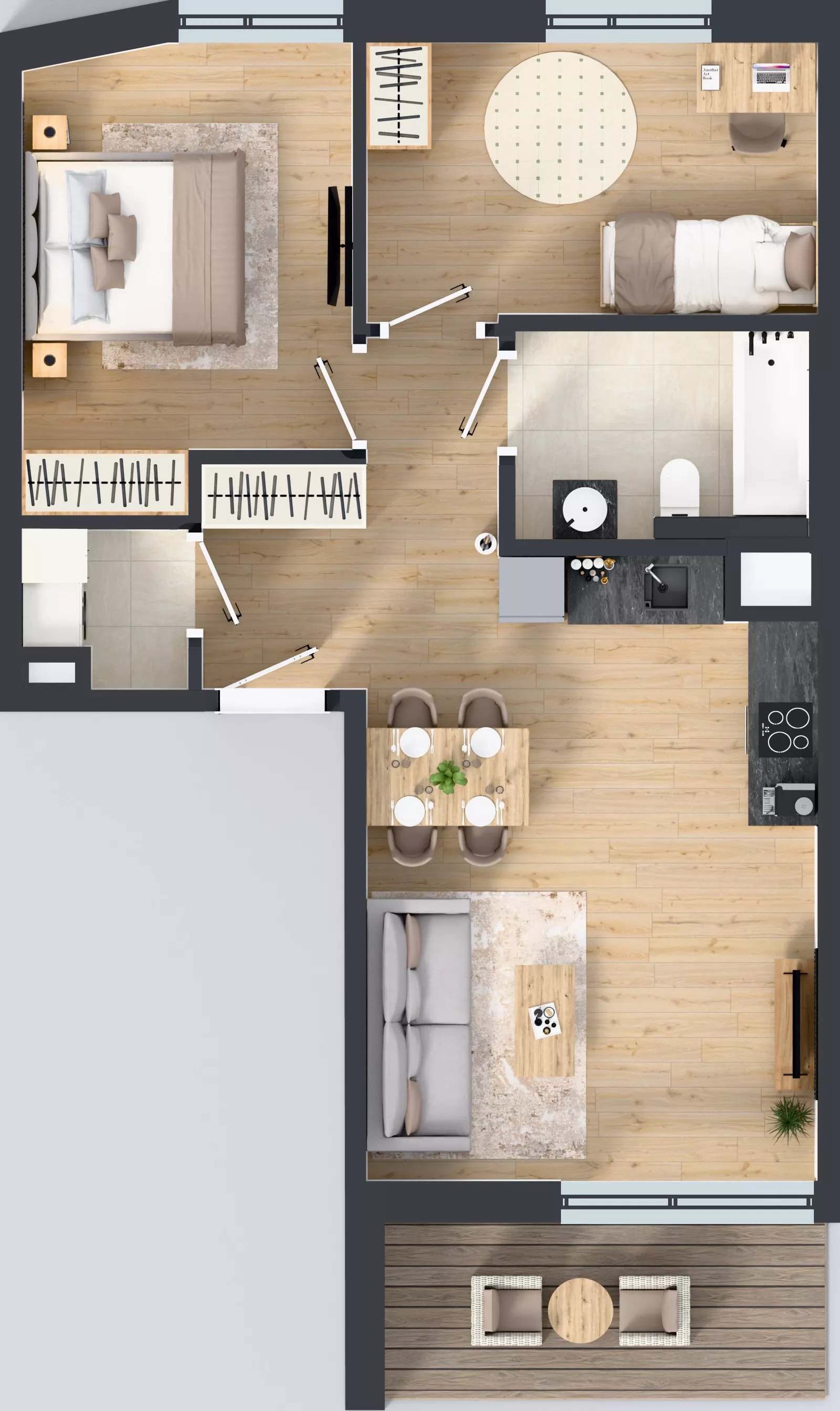 3 pokoje, mieszkanie 58,60 m², piętro 2, oferta nr C/22, Osiedle Wilno 8.1.2, Warszawa, Targówek, Elsnerów, ul. Bukowiecka