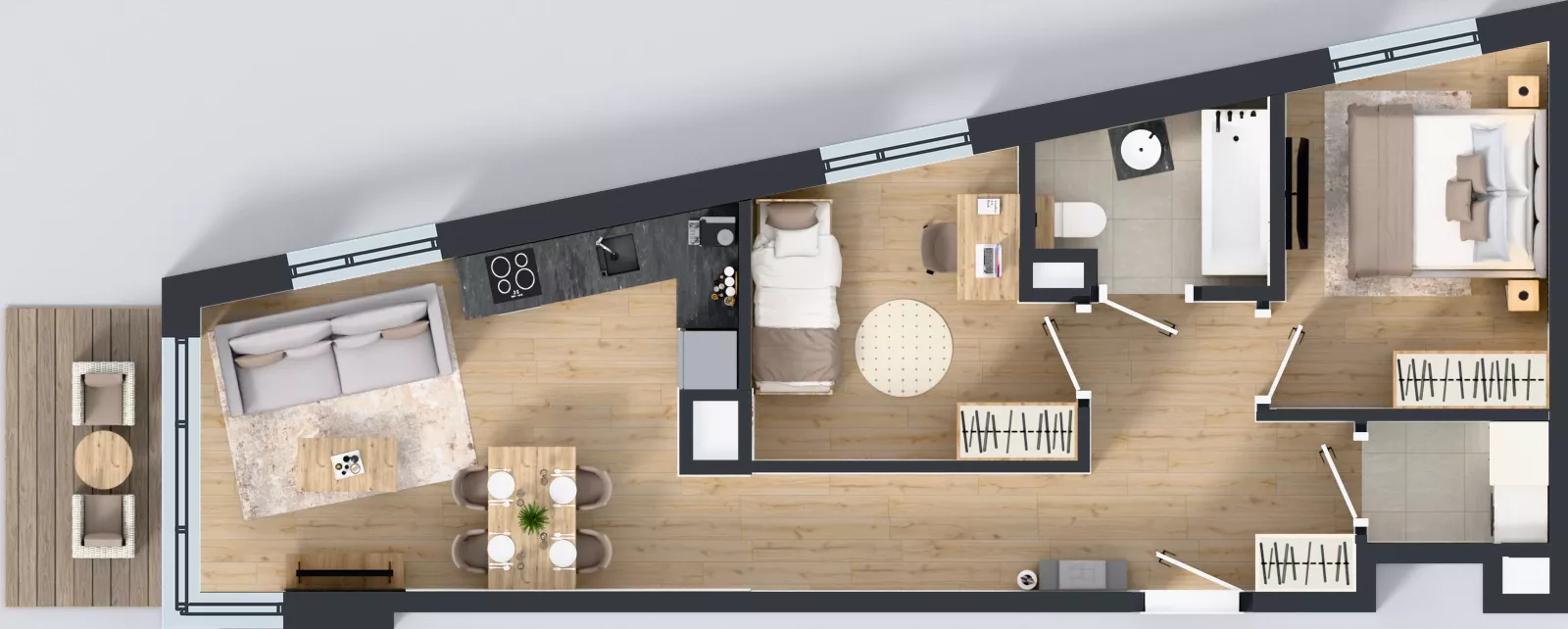 3 pokoje, mieszkanie 54,79 m², piętro 3, oferta nr C/29, Osiedle Wilno 8.1.2, Warszawa, Targówek, Elsnerów, ul. Bukowiecka