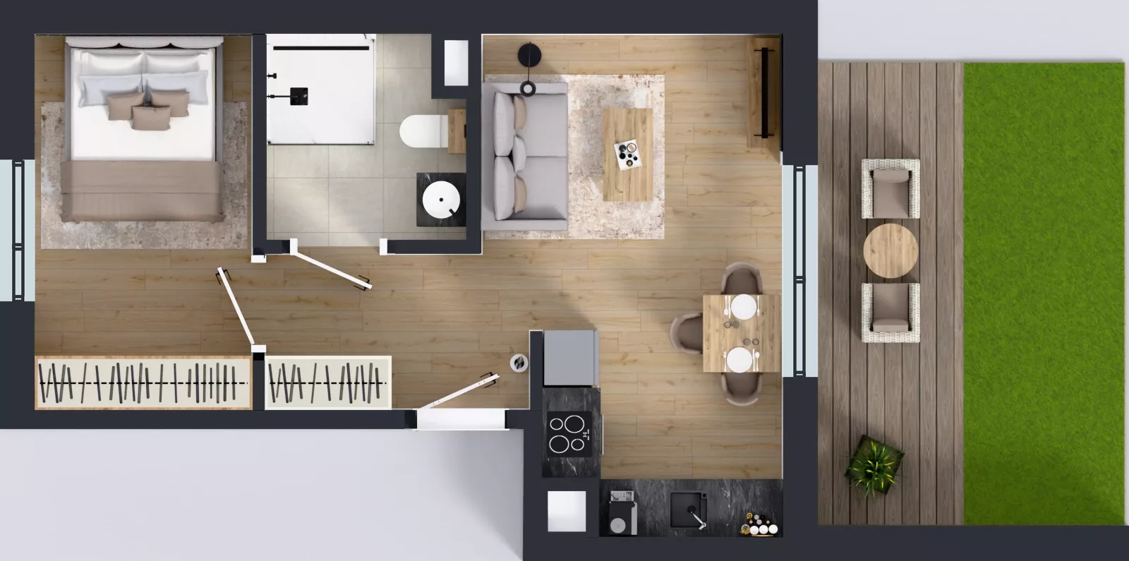 2 pokoje, mieszkanie 35,33 m², parter, oferta nr C/31, Osiedle Wilno 8.1.2, Warszawa, Targówek, Elsnerów, ul. Bukowiecka