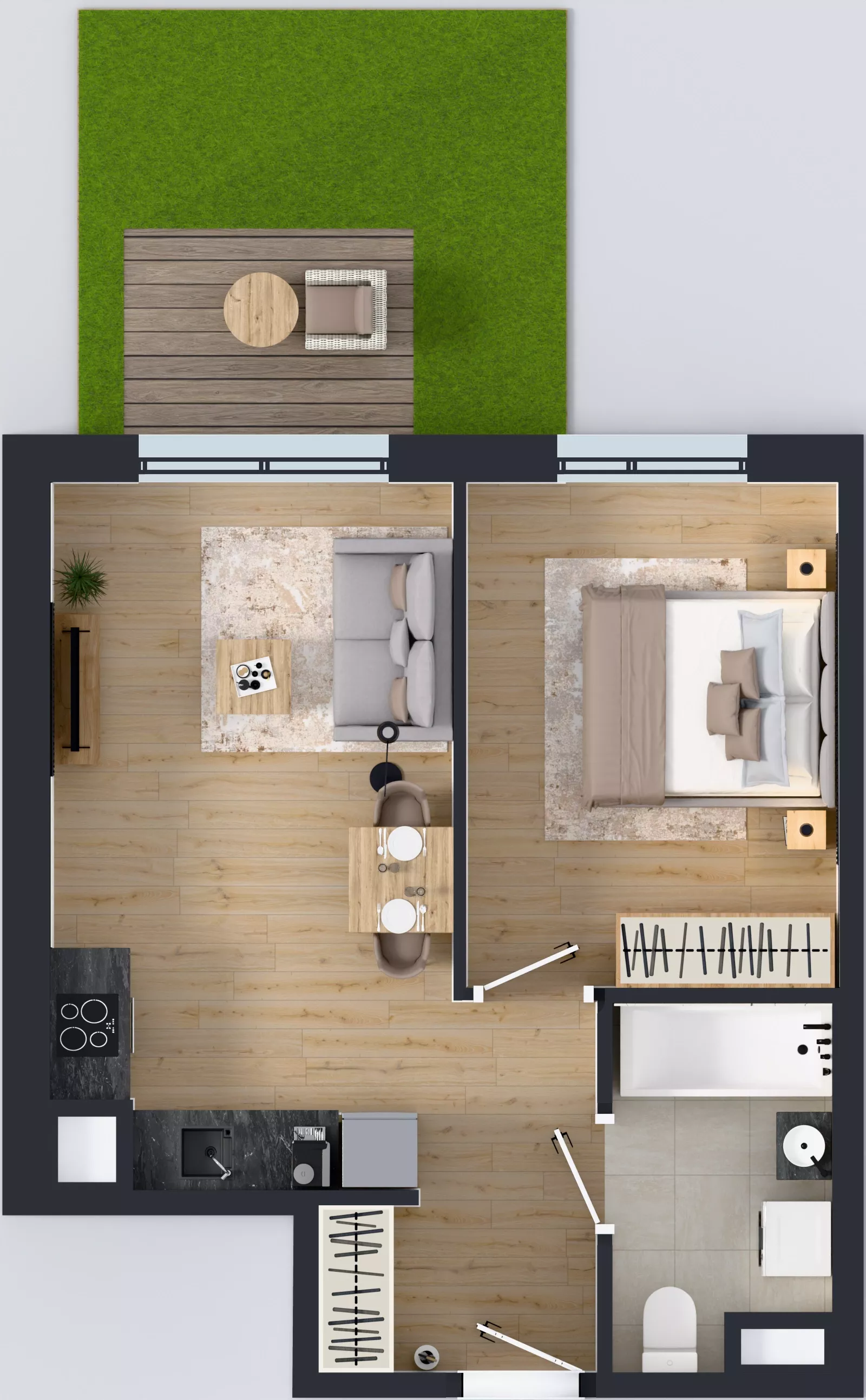 2 pokoje, mieszkanie 39,53 m², parter, oferta nr C/6, Osiedle Urbino 4.2, Warszawa, Włochy, Raków, ul. Szybka