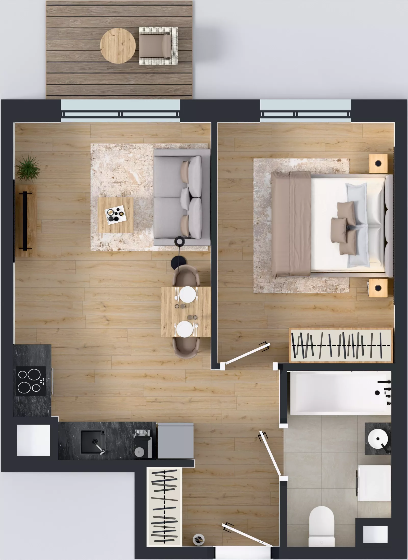 2 pokoje, mieszkanie 40,00 m², piętro 2, oferta nr C/24, Osiedle Urbino 4.2, Warszawa, Włochy, Raków, ul. Szybka