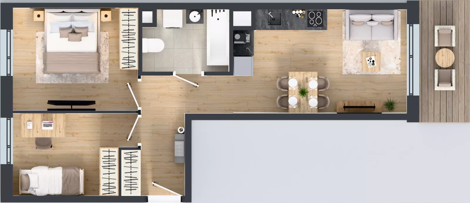 3 pokoje, mieszkanie 55,03 m², piętro 1, oferta nr D/34, Osiedle Urbino 4.2, Warszawa, Włochy, Raków, ul. Szybka