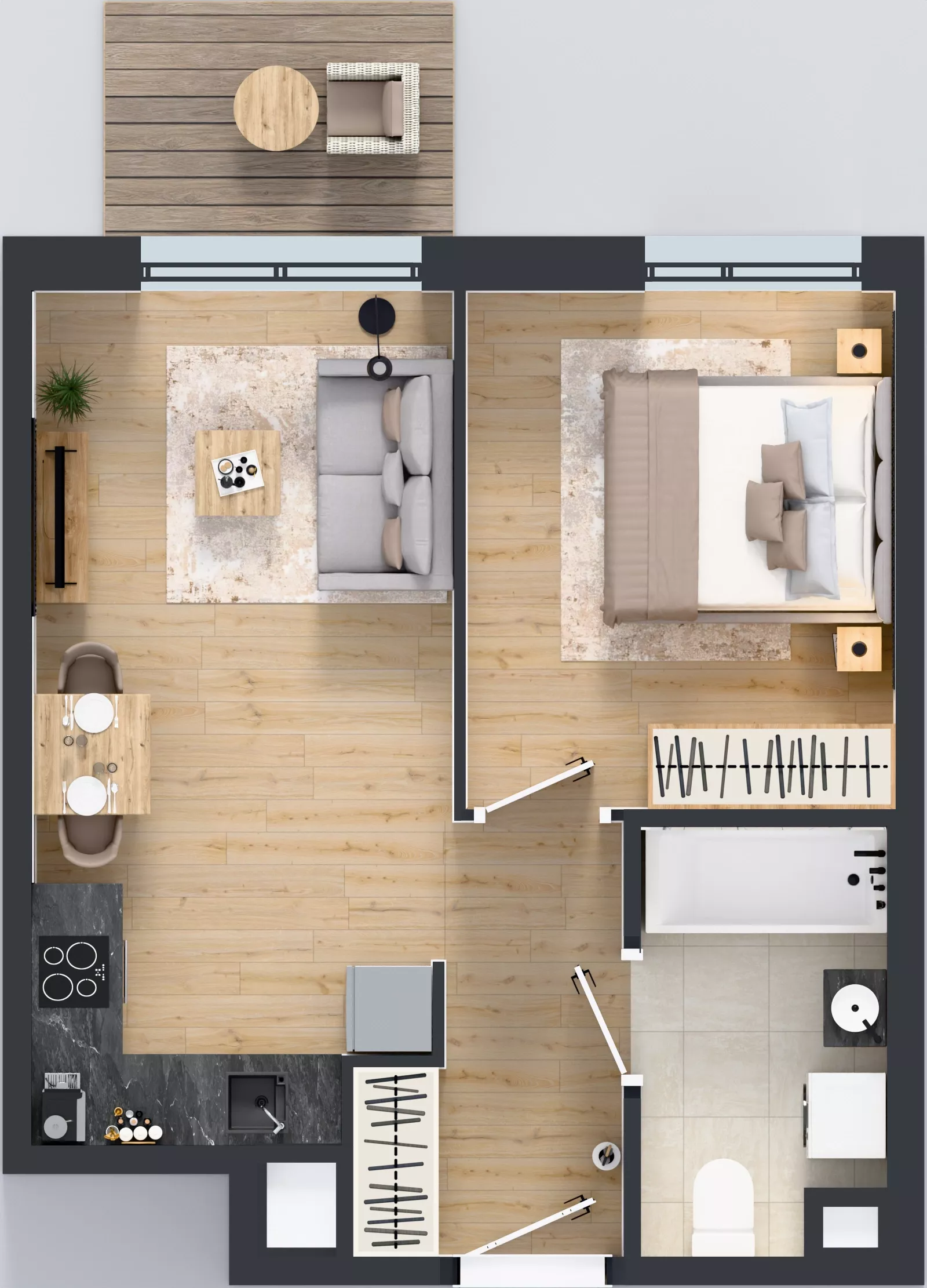 2 pokoje, mieszkanie 37,40 m², piętro 2, oferta nr D/36, Osiedle Urbino 4.2, Warszawa, Włochy, Raków, ul. Szybka