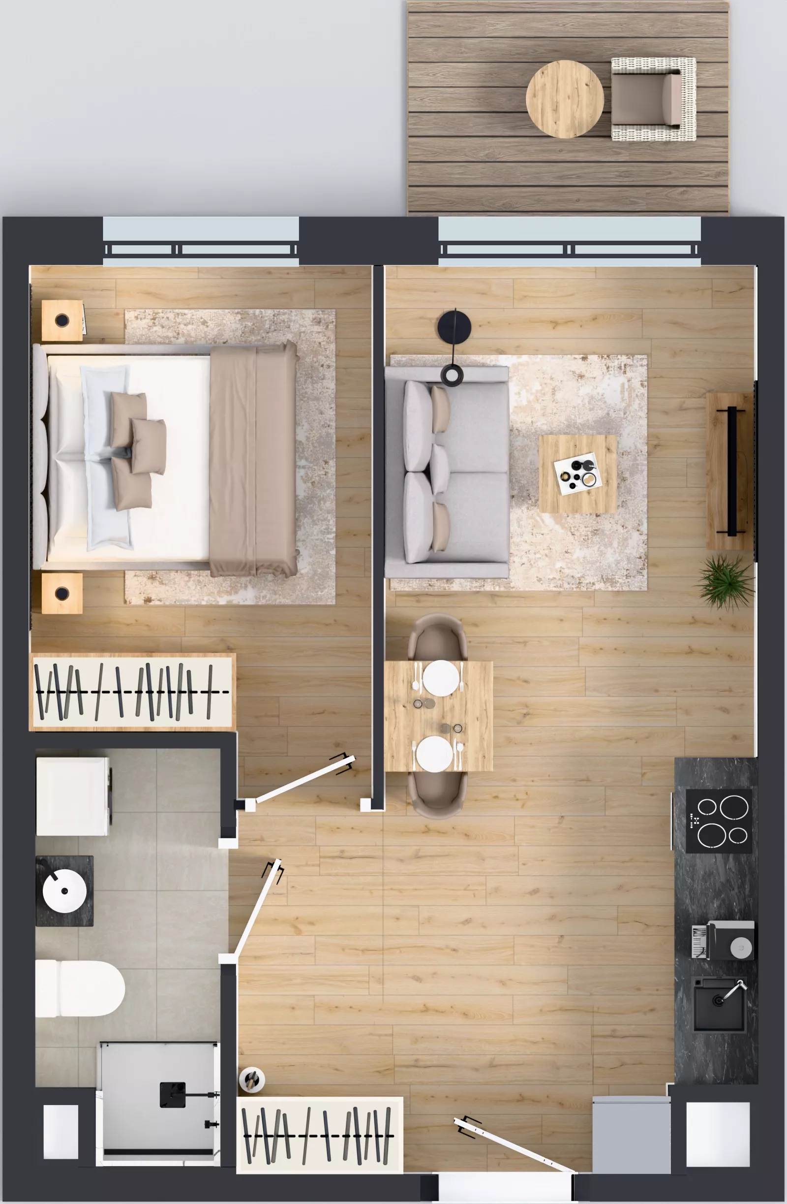 2 pokoje, mieszkanie 36,63 m², piętro 2, oferta nr D/38, Osiedle Urbino 4.2, Warszawa, Włochy, Raków, ul. Szybka