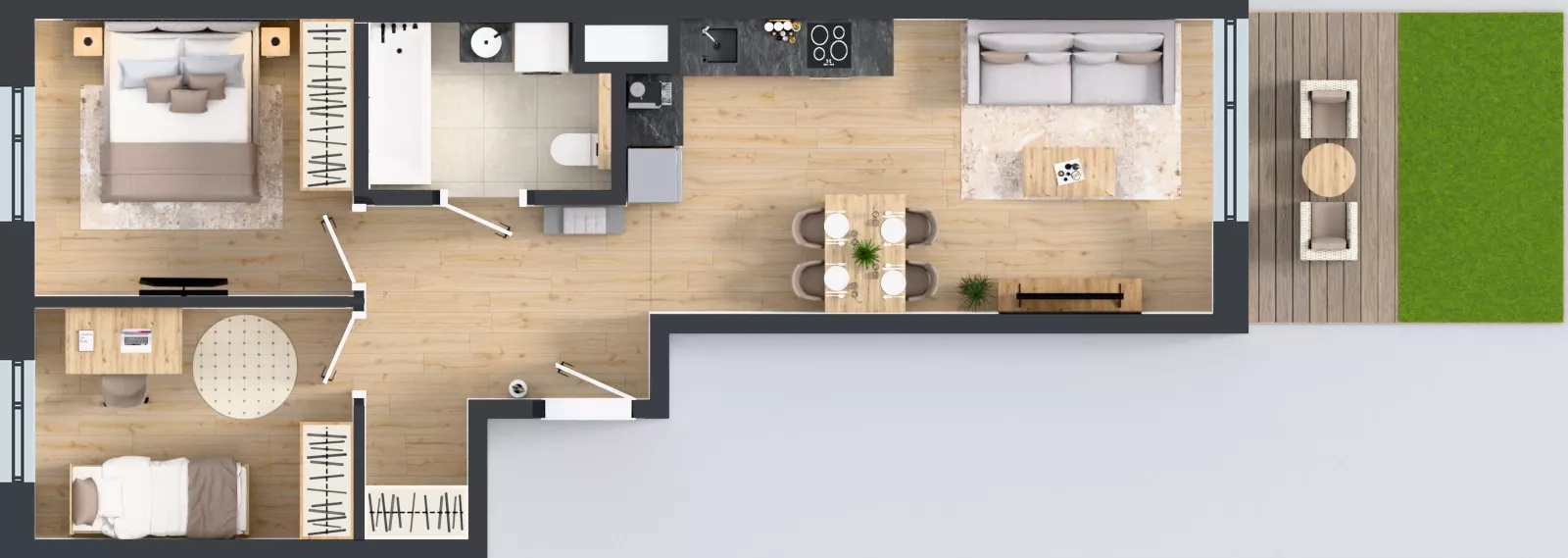 3 pokoje, mieszkanie 54,93 m², parter, oferta nr D/4, Bokserska 71 etap 2.3, Warszawa, Ursynów, Wyczółki, ul. Bokserska