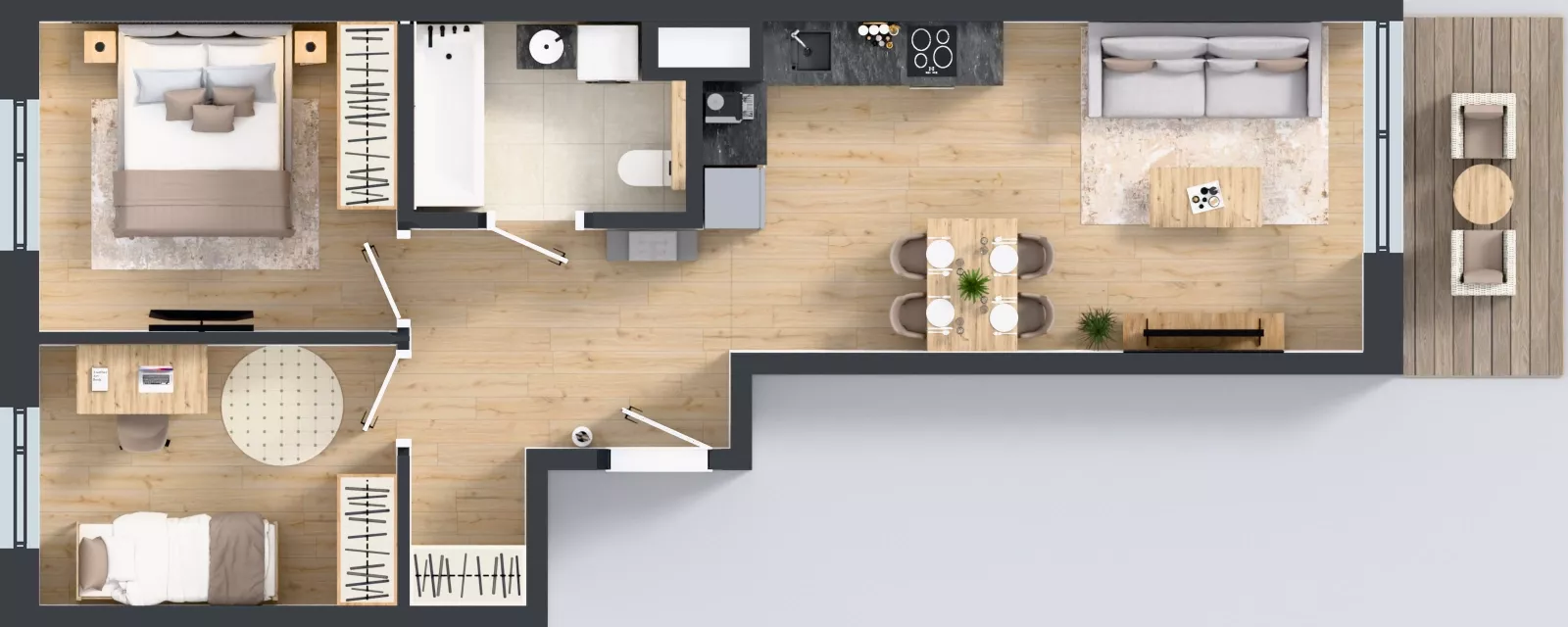3 pokoje, mieszkanie 54,98 m², piętro 1, oferta nr D/8, Bokserska 71 etap 2.3, Warszawa, Ursynów, Wyczółki, ul. Bokserska