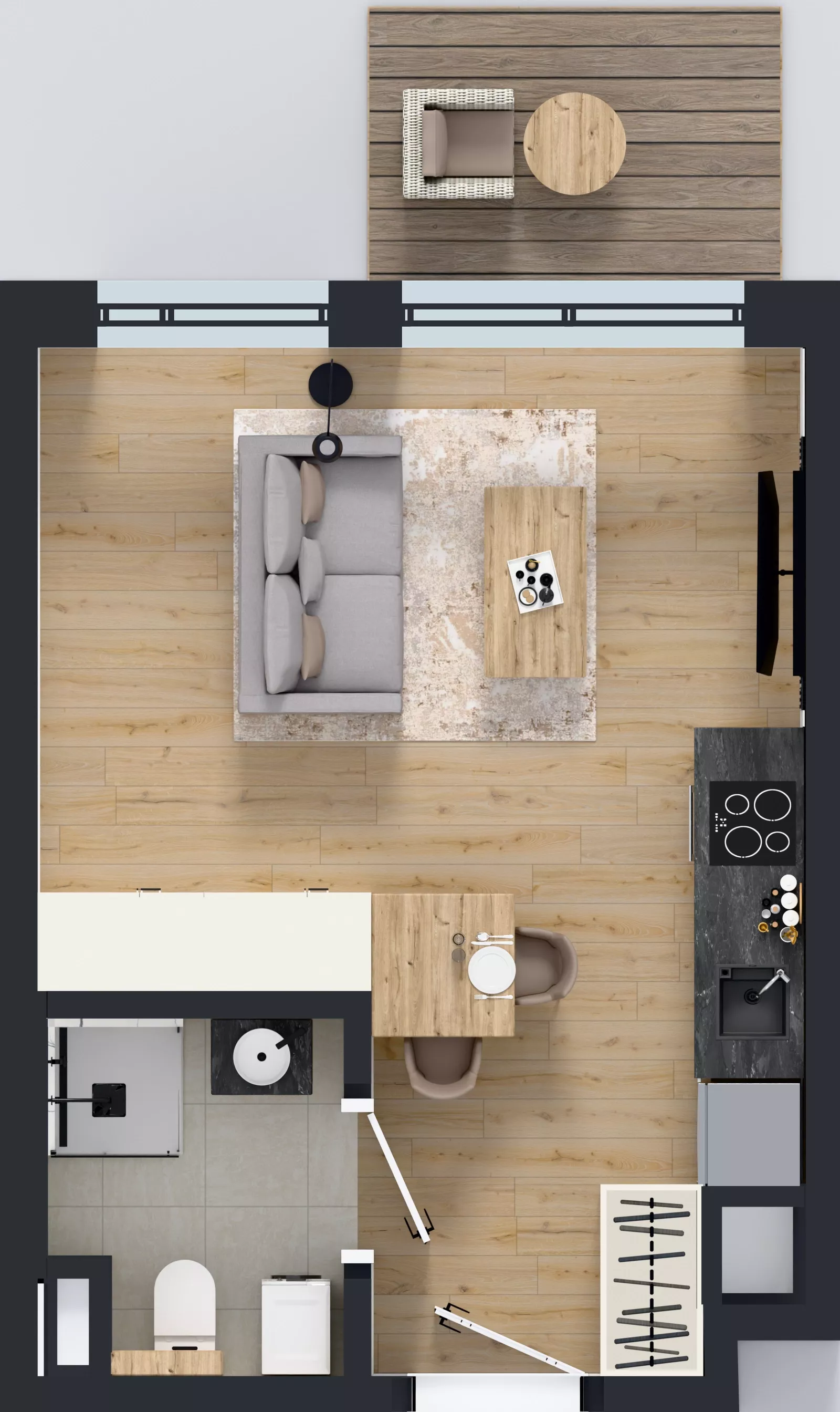 1 pokój, mieszkanie 25,43 m², piętro 3, oferta nr D/15, Bokserska 71 etap 2.3, Warszawa, Ursynów, Wyczółki, ul. Bokserska