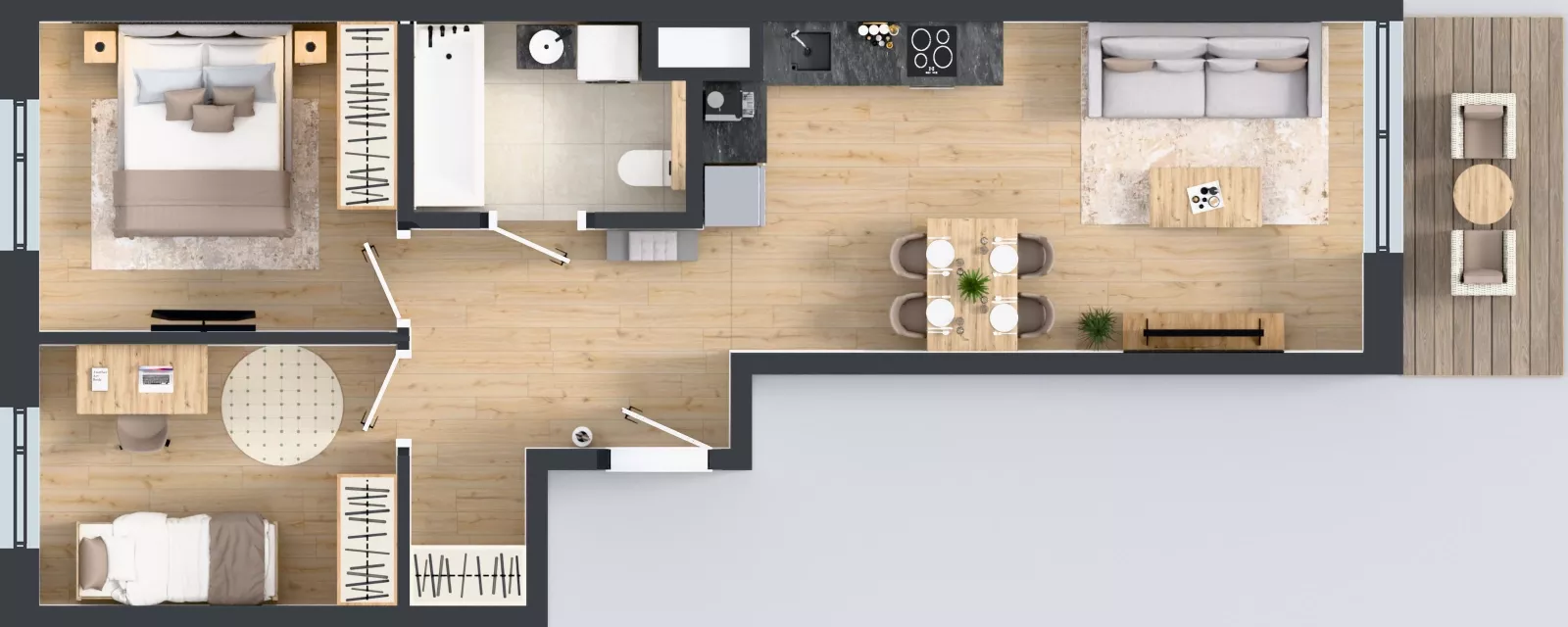3 pokoje, mieszkanie 54,99 m², piętro 3, oferta nr D/16, Bokserska 71 etap 2.3, Warszawa, Ursynów, Wyczółki, ul. Bokserska