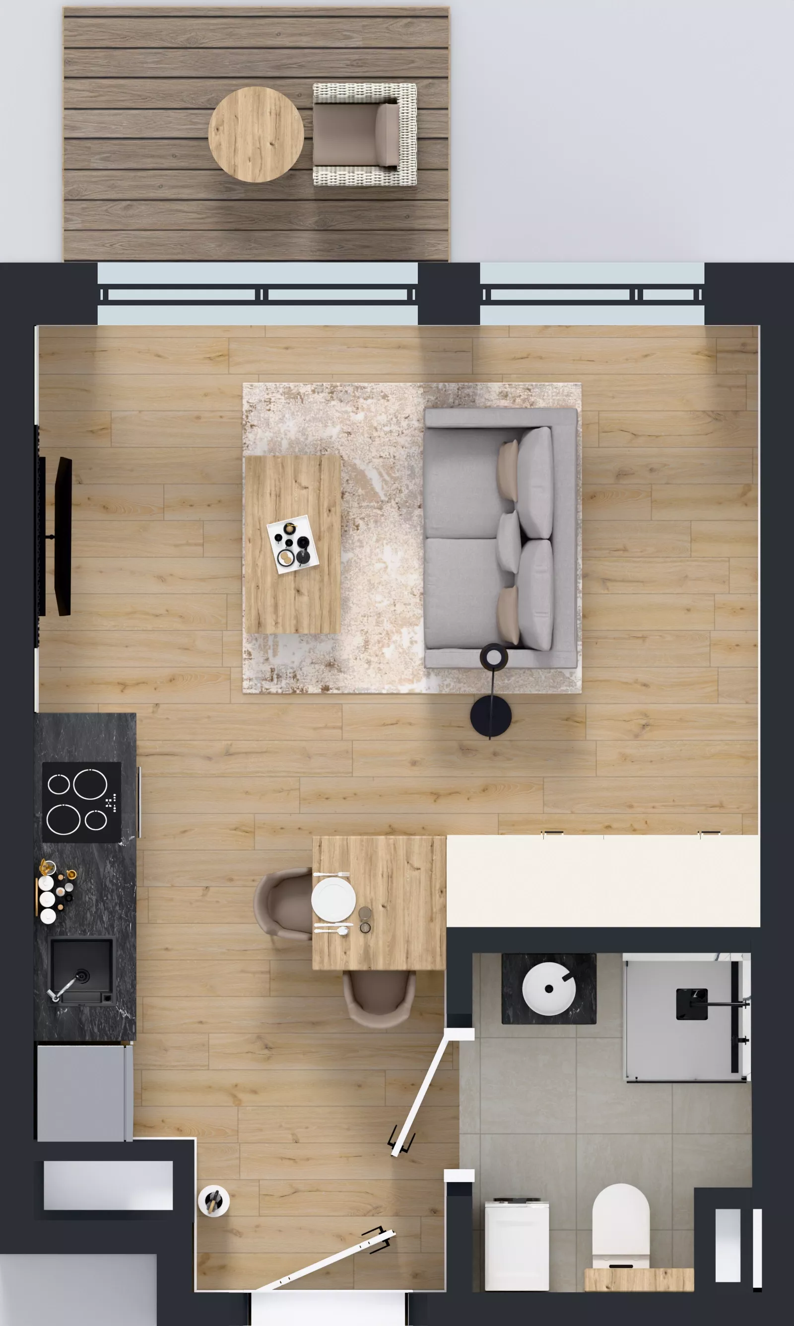1 pokój, mieszkanie 25,38 m², piętro 4, oferta nr D/18, Bokserska 71 etap 2.3, Warszawa, Ursynów, Wyczółki, ul. Bokserska