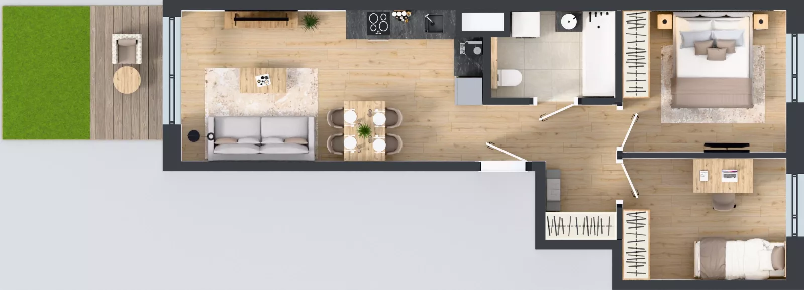 3 pokoje, mieszkanie 53,15 m², parter, oferta nr D/29, Bokserska 71 etap 2.3, Warszawa, Ursynów, Wyczółki, ul. Bokserska
