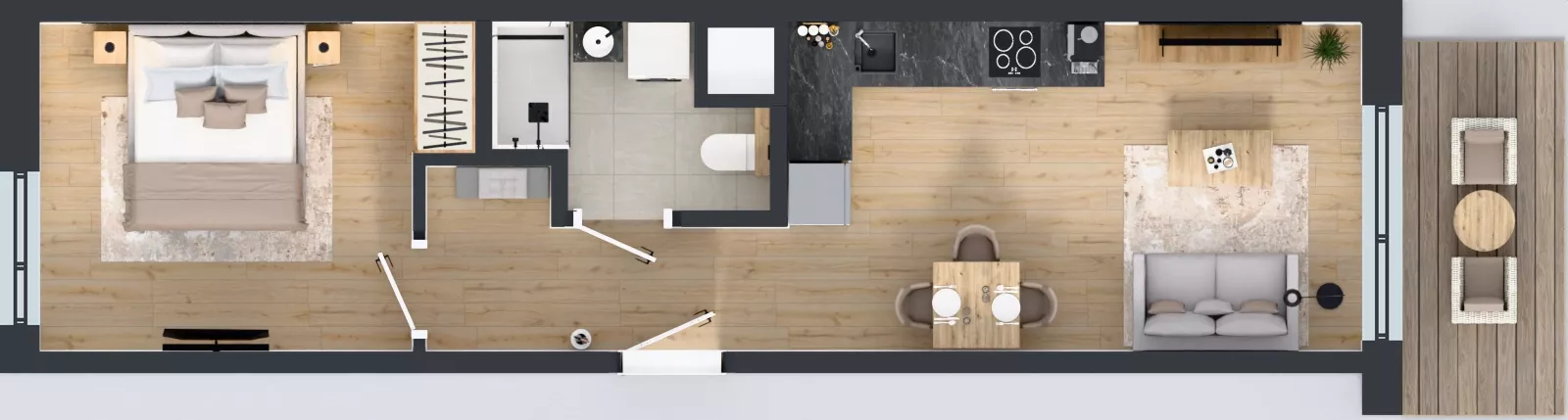 2 pokoje, mieszkanie 39,88 m², parter, oferta nr D/64, Bokserska 71 etap 2.3, Warszawa, Ursynów, Wyczółki, ul. Bokserska