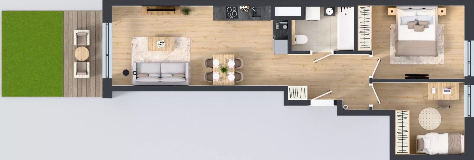 3 pokoje, mieszkanie 57,80 m², parter, oferta nr E/35, Bokserska 71 etap 2.3, Warszawa, Ursynów, Wyczółki, ul. Bokserska
