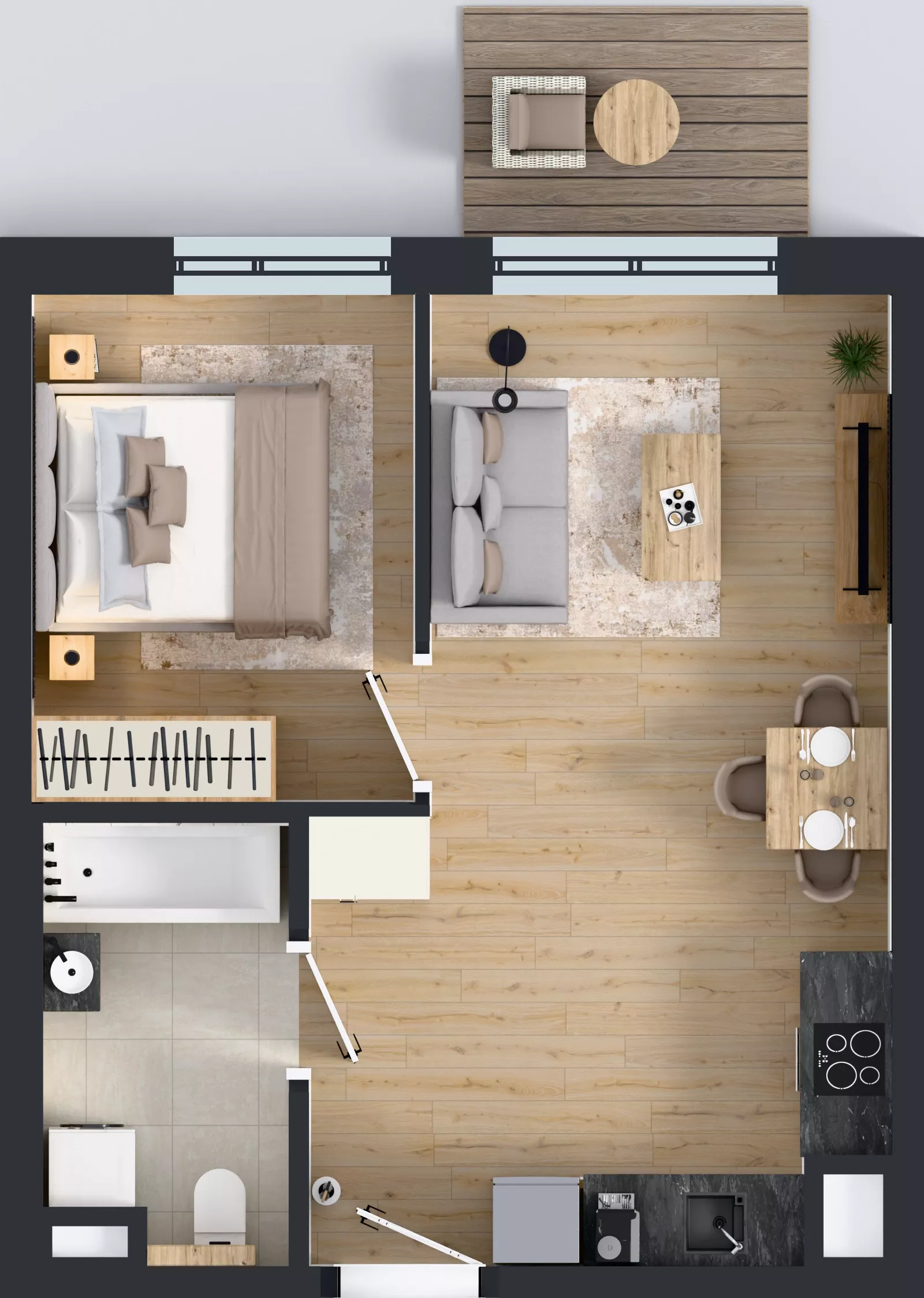 2 pokoje, mieszkanie 38,20 m², piętro 1, oferta nr E/37, Bokserska 71 etap 2.3, Warszawa, Ursynów, Wyczółki, ul. Bokserska