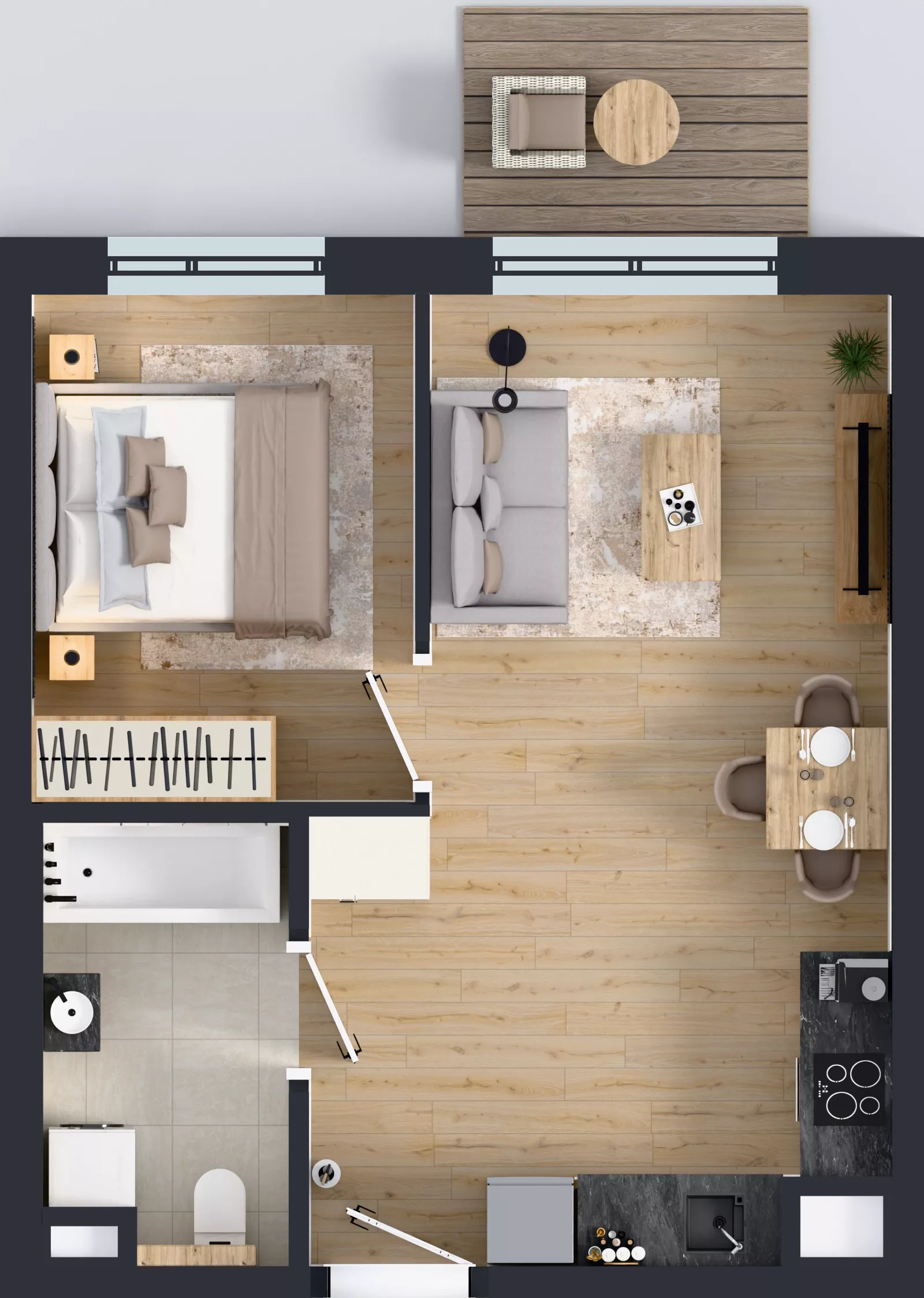 2 pokoje, mieszkanie 38,12 m², piętro 5, oferta nr E/67, Bokserska 71 etap 2.3, Warszawa, Ursynów, Wyczółki, ul. Bokserska