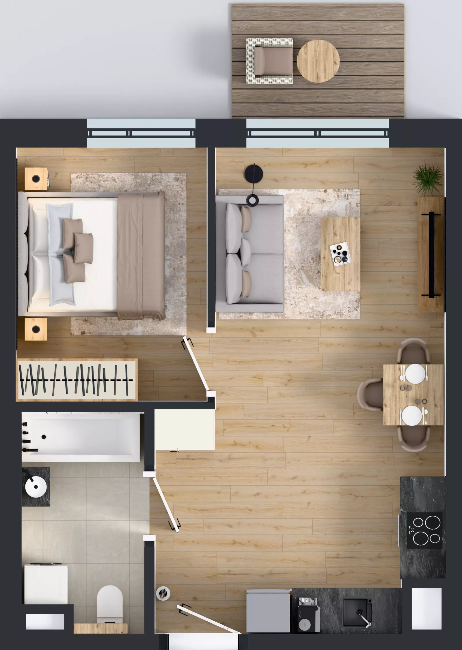 2 pokoje, mieszkanie 38,20 m², piętro 6, oferta nr E/72, Bokserska 71 etap 2.3, Warszawa, Ursynów, Wyczółki, ul. Bokserska