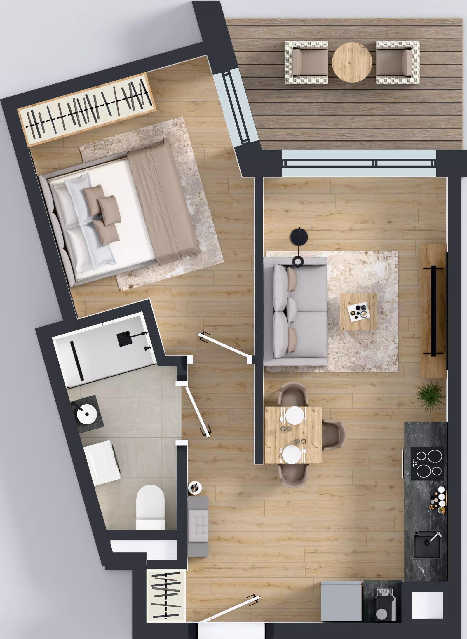 2 pokoje, mieszkanie 38,18 m², piętro 1, oferta nr A/4, Apartamenty Metro Wilanowska, Warszawa, Mokotów, Ksawerów, ul. Pejzażowa 26