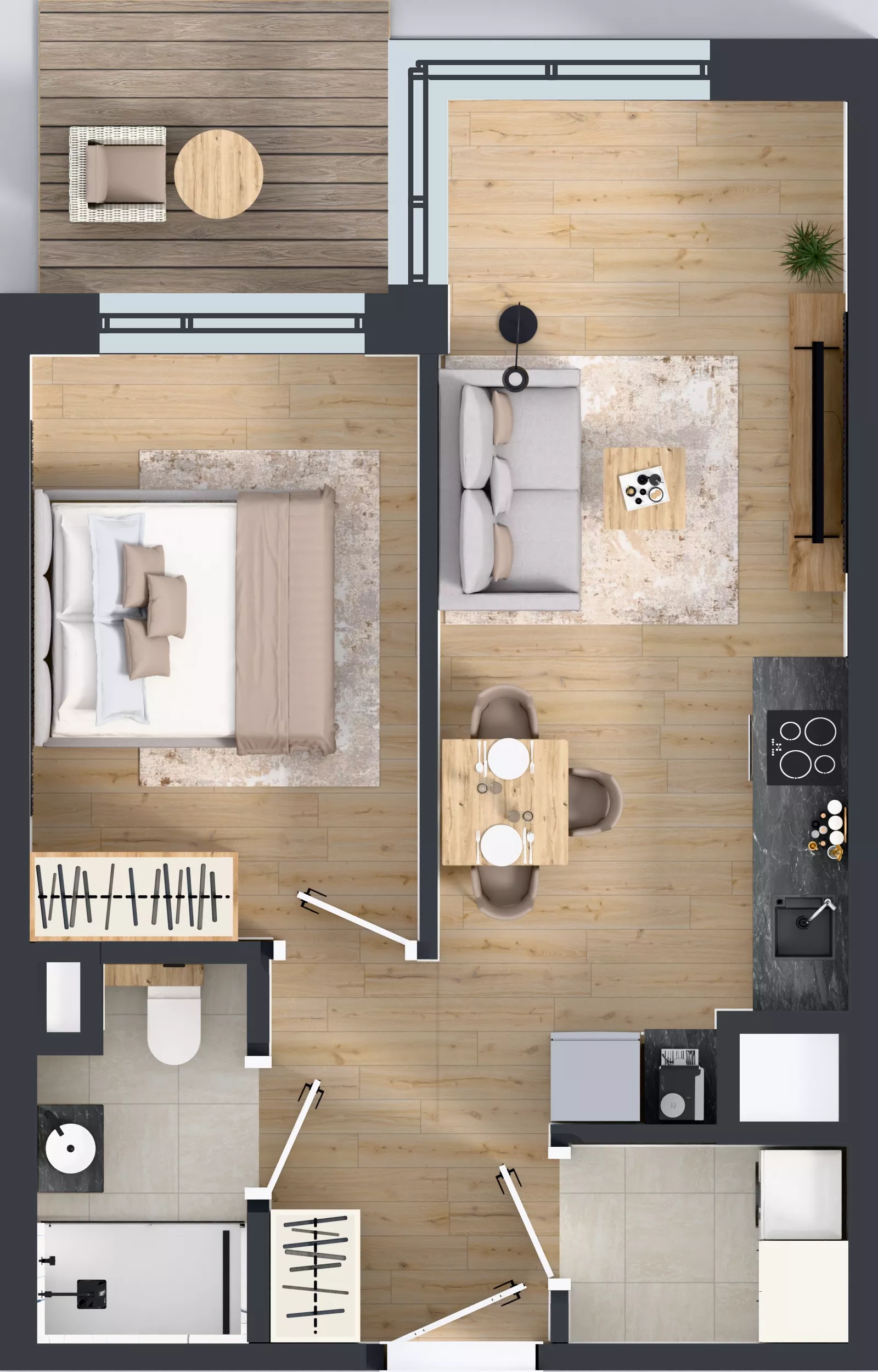 2 pokoje, mieszkanie 38,61 m², piętro 1, oferta nr A/5, Apartamenty Metro Wilanowska, Warszawa, Mokotów, Ksawerów, ul. Pejzażowa 26