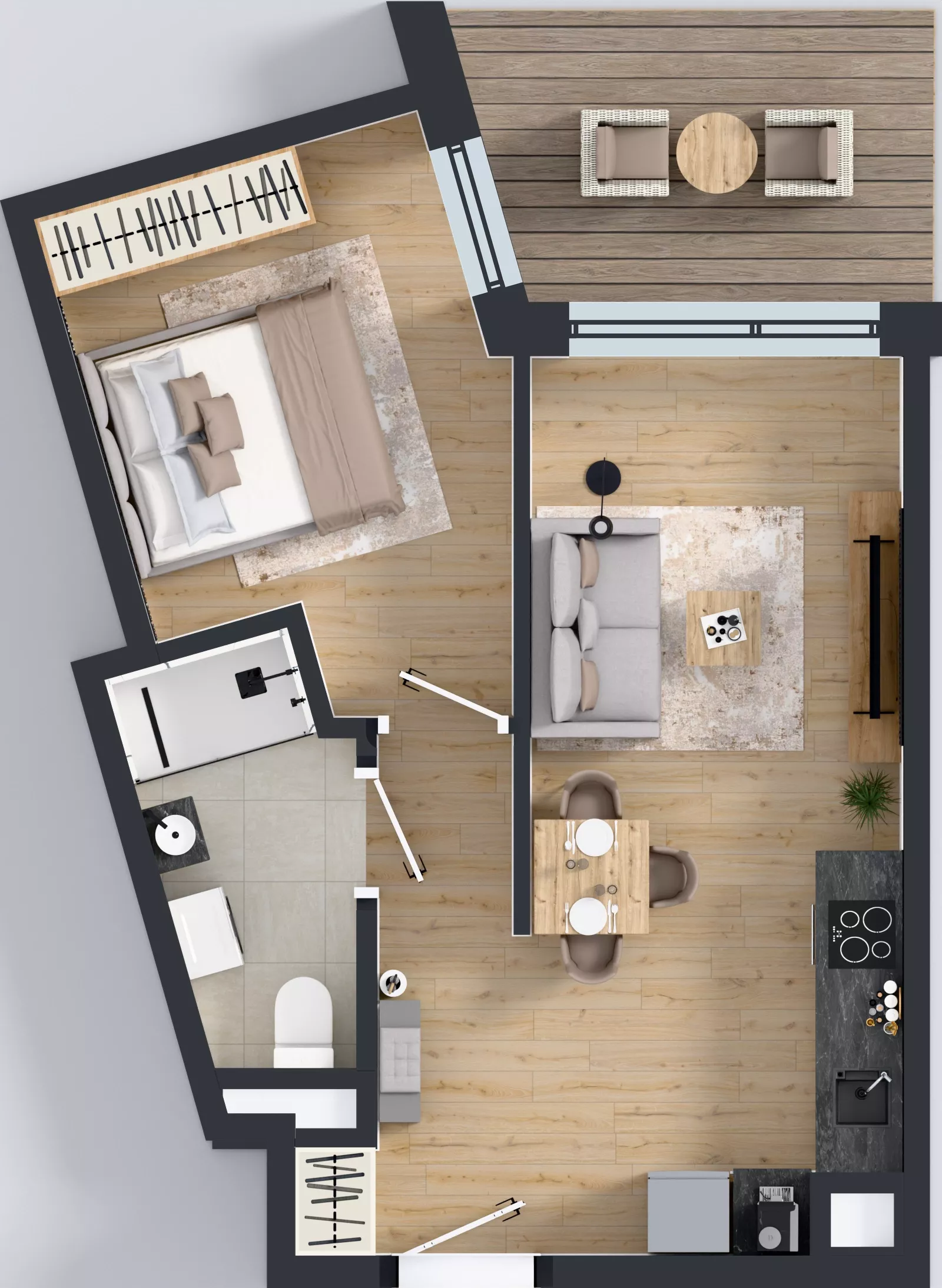 2 pokoje, mieszkanie 38,18 m², piętro 2, oferta nr A/16, Apartamenty Metro Wilanowska, Warszawa, Mokotów, Ksawerów, ul. Pejzażowa 26