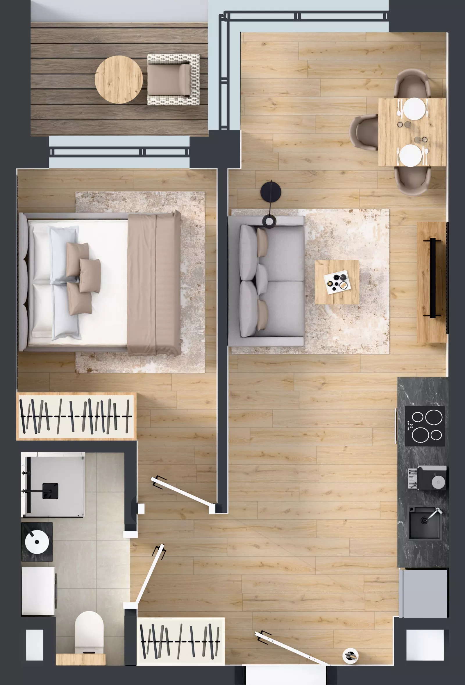 2 pokoje, mieszkanie 35,83 m², piętro 2, oferta nr A/24, Apartamenty Metro Wilanowska, Warszawa, Mokotów, Ksawerów, ul. Pejzażowa 26
